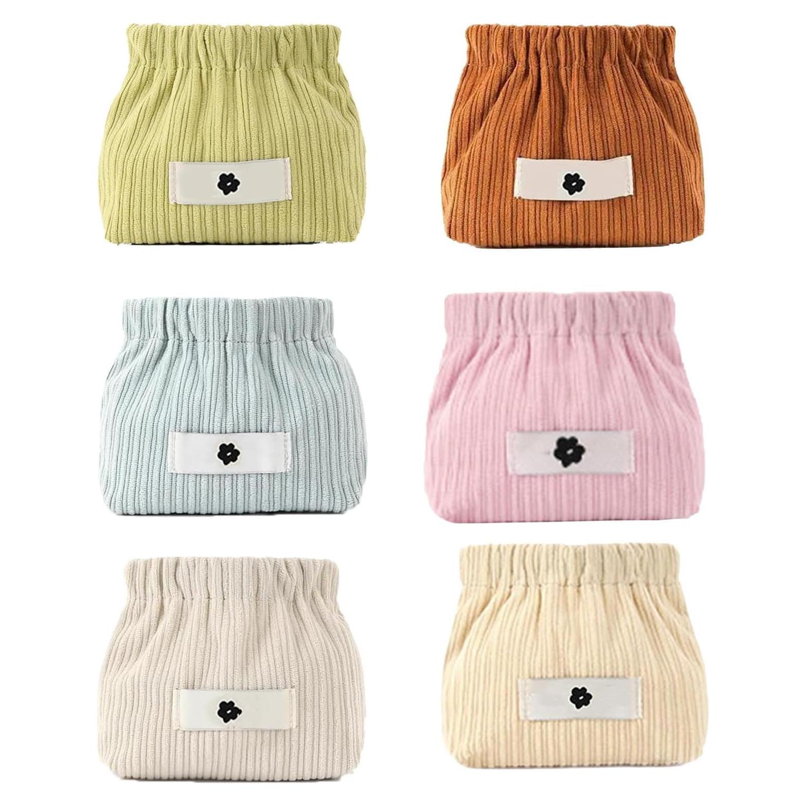 Bolsa de Almacenamiento Elástica Corduroy 6PCS - Organizador de Maquillaje