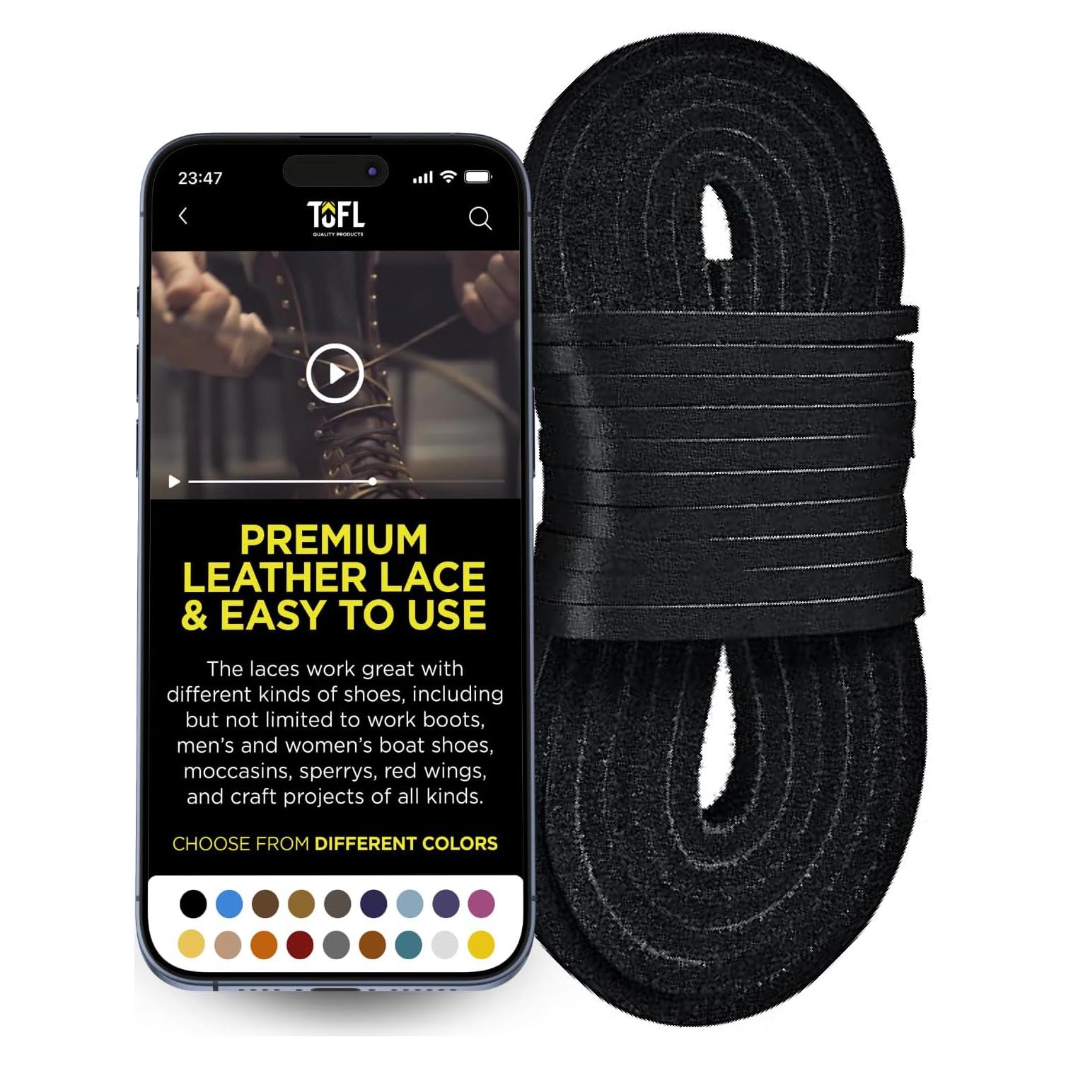 Cuerdas de Botas de Cuero TOFL 182.88 cm Alta Resistencia