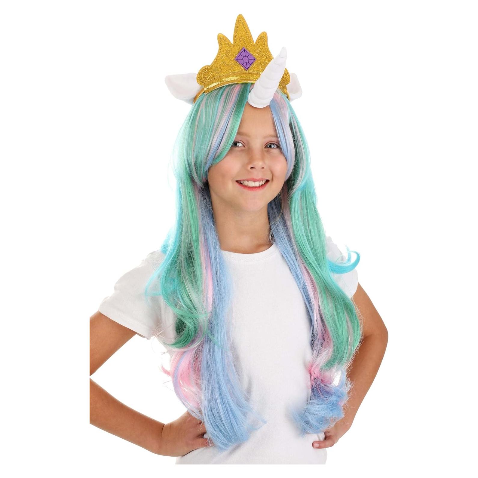 Peluca Princesa Celestia My Little Pony con Corona y Orejas