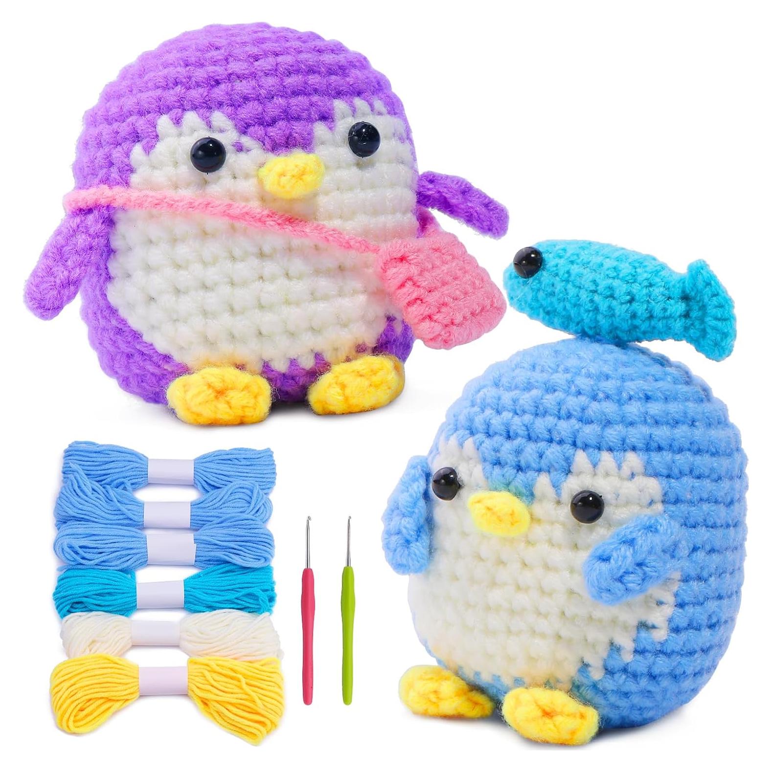 Kit de Ganchillo IMZAY para Principiantes - 2 Pingüinos Adorables