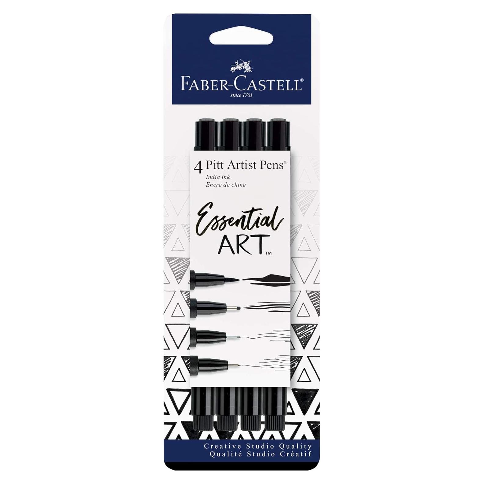 Set de 4 Marcadores Pitt Artist Faber-Castell - Tinta Negra