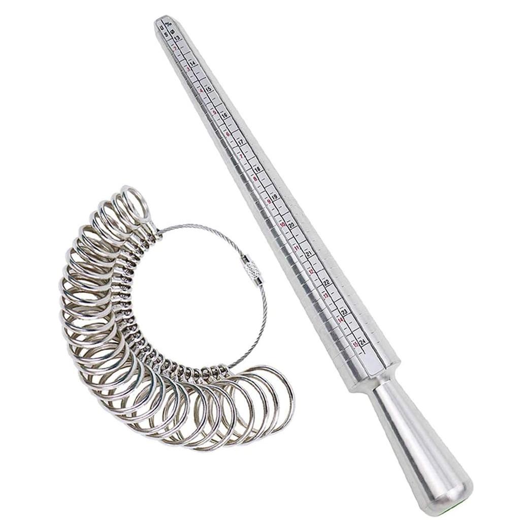 Medidor de Tamaño de Anillo NIUPIKA 27 Piezas Aluminio