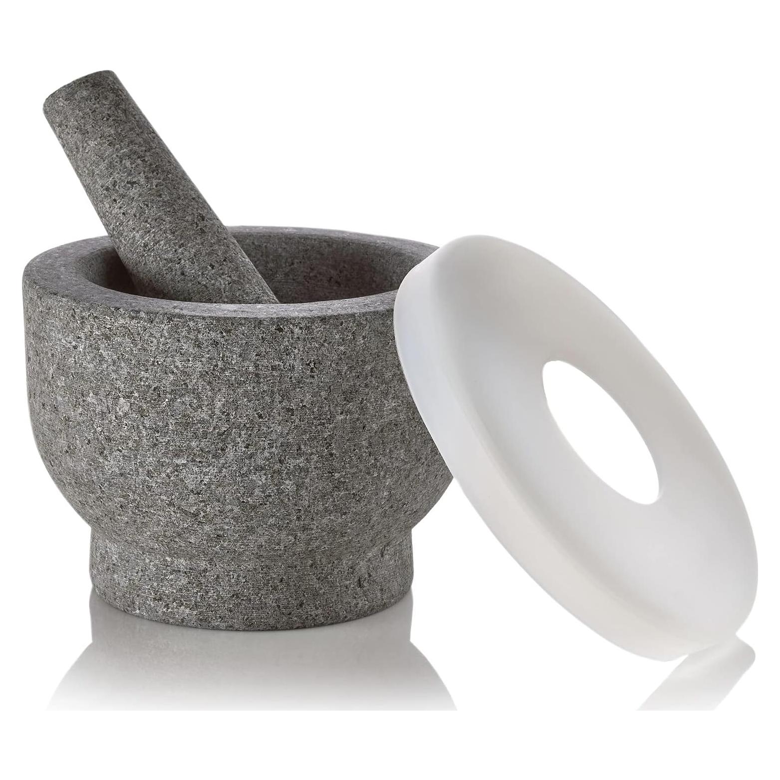 Mortero y Maja de Granito MEDca - Tritura Pastillas y Alimentos