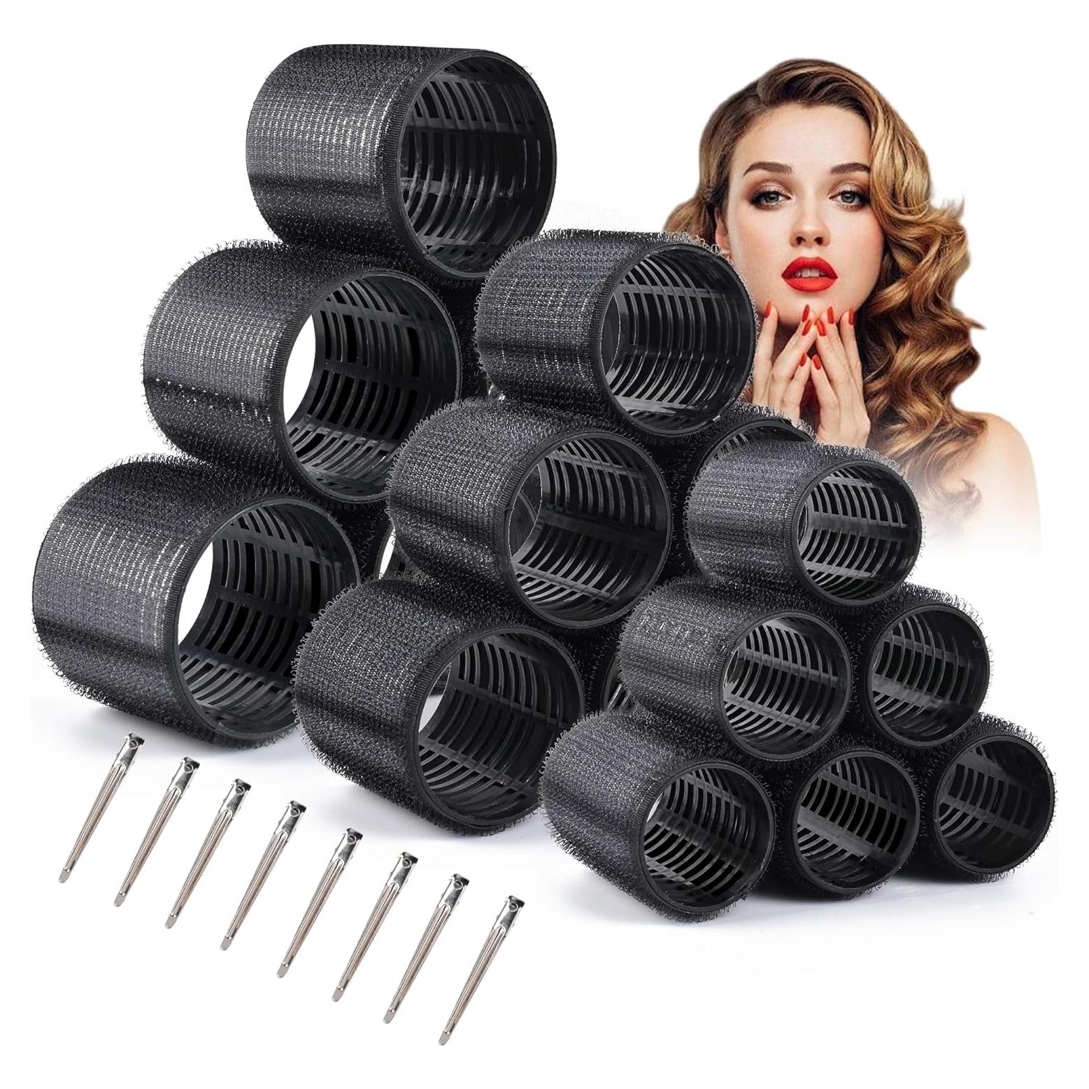 Juego de 26 Rulos Térmicos Cerámica XN con Clips Acero Negro