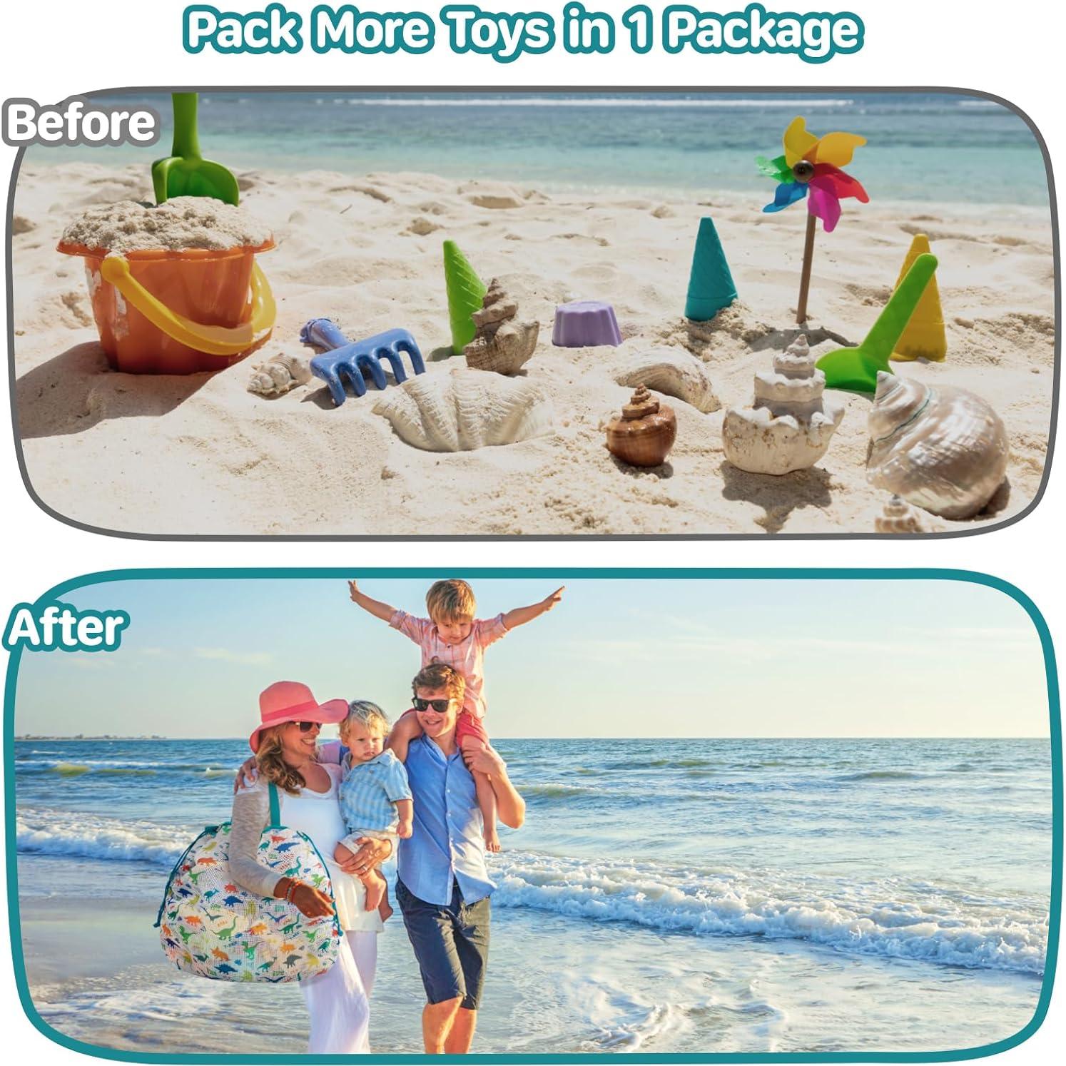 Bolsa de Juguetes de Playa BrainyBees Extra Grande Verde Dino