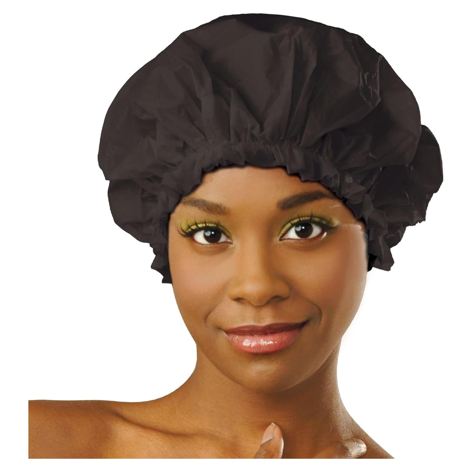 Gorro de Ducha DONNA Extra Grande Impermeable Negro 1PC