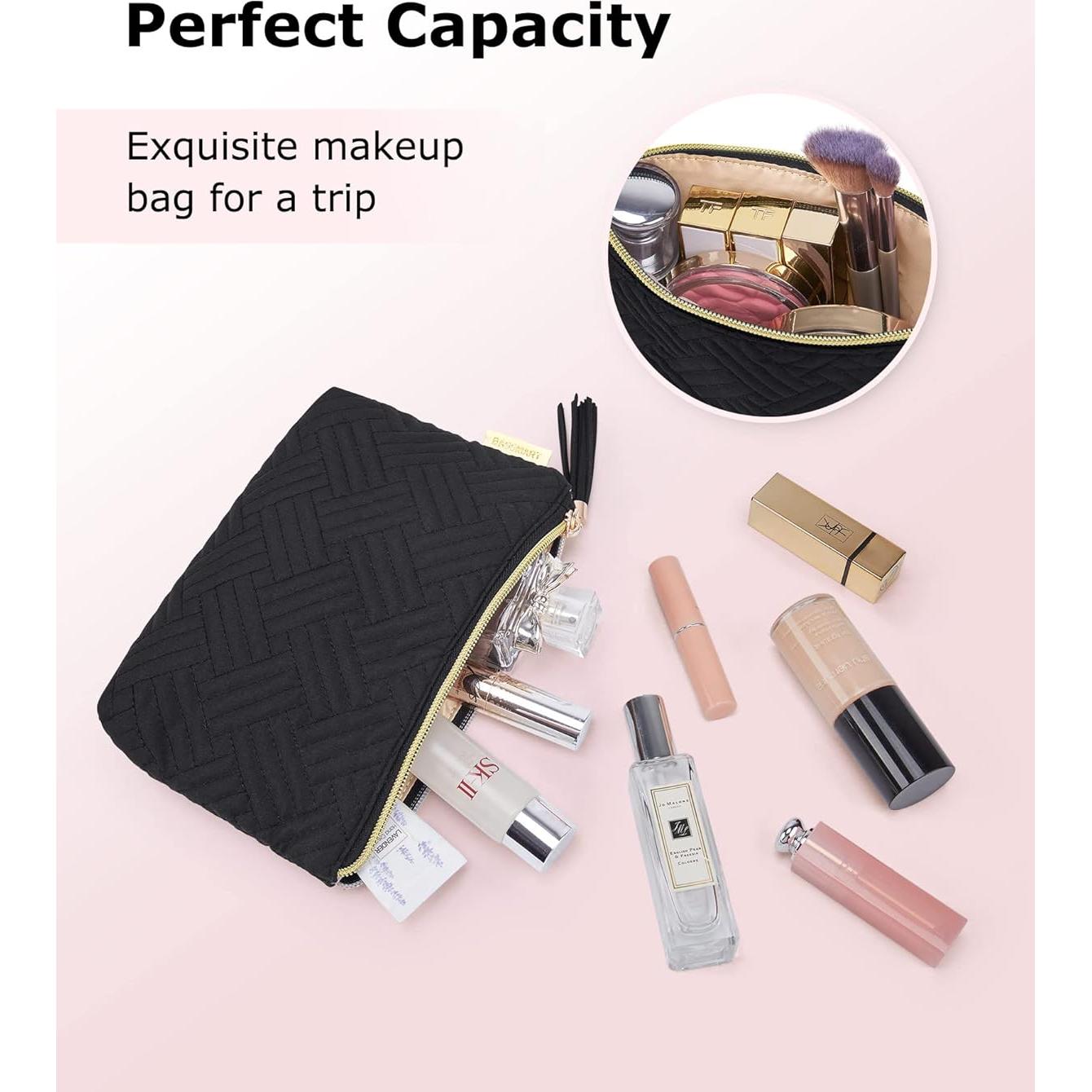 Bolsa Cosmética Pequeña BAGSMART Negra Impermeable para Viajes