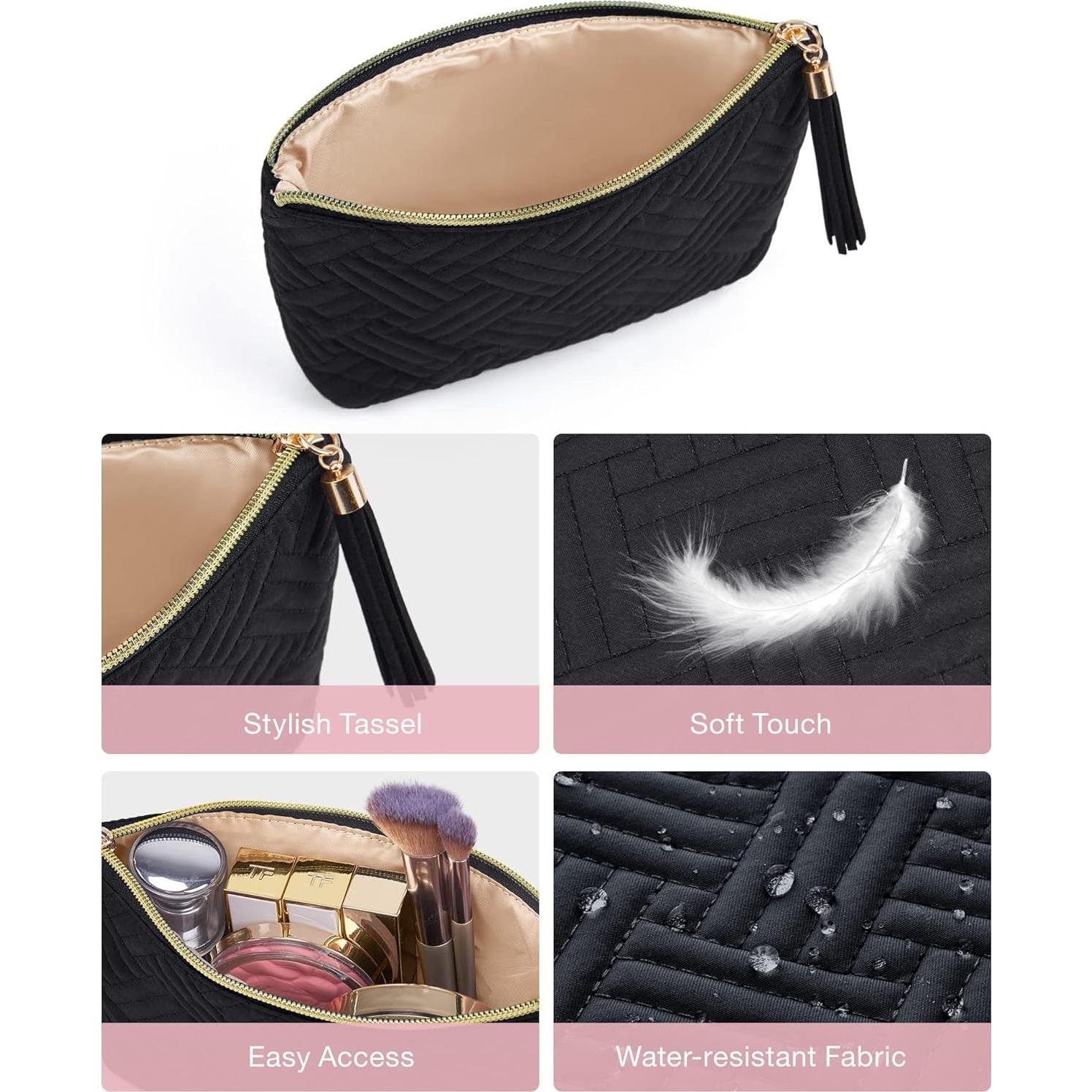 Bolsa Cosmética Pequeña BAGSMART Negra Impermeable para Viajes