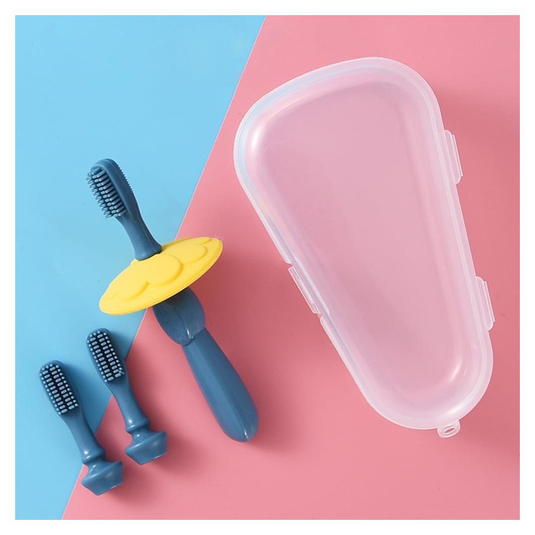 Cepillo de Dientes para Bebés XYC con 3 Cerdas Suaves - Azul