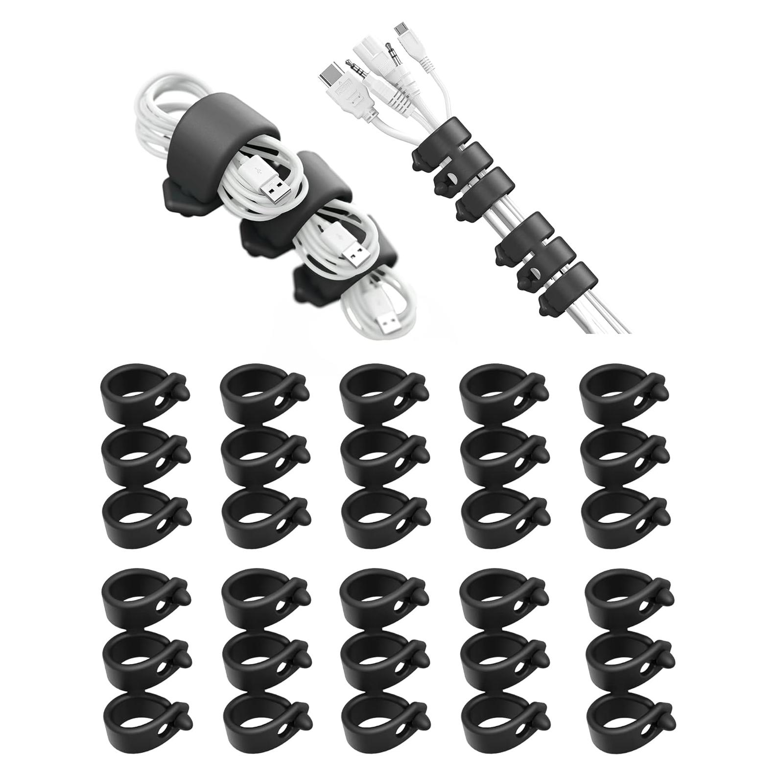 Organizador de Cables 10 Piezas Silicona ELFRhino 3 en 1