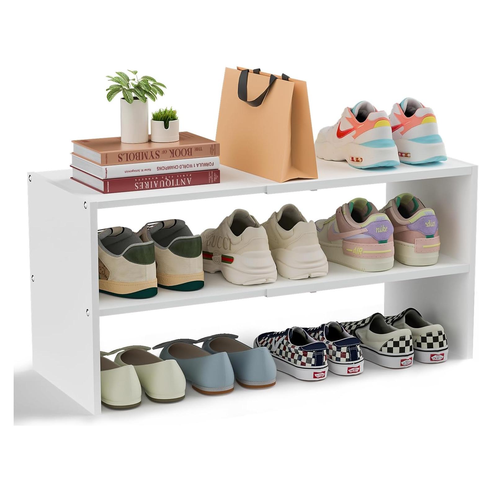 Organizador de Zapatos Blanco Cidaziya 2 Niveles Expandible