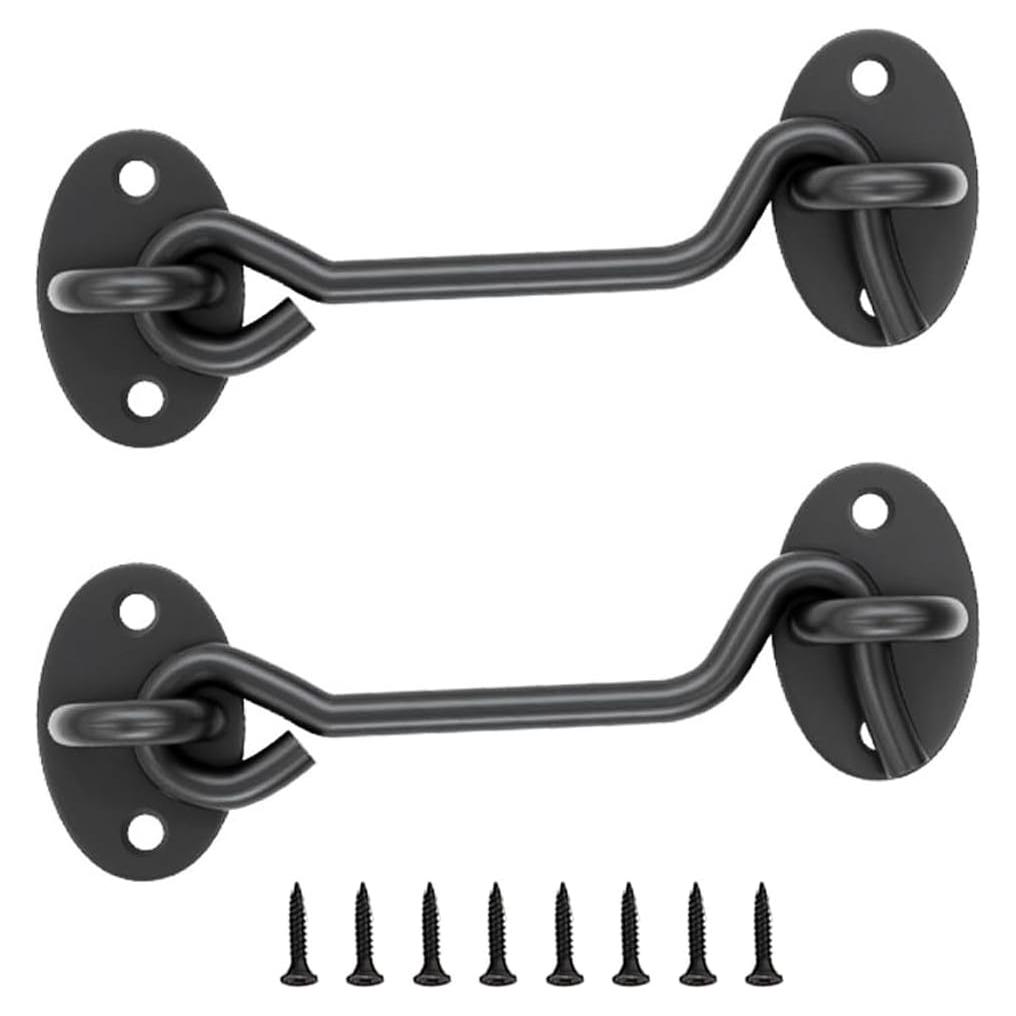 Paquete de 2 Pestillos de Puerta de Granero Wvapzwr 7.62 cm Negro