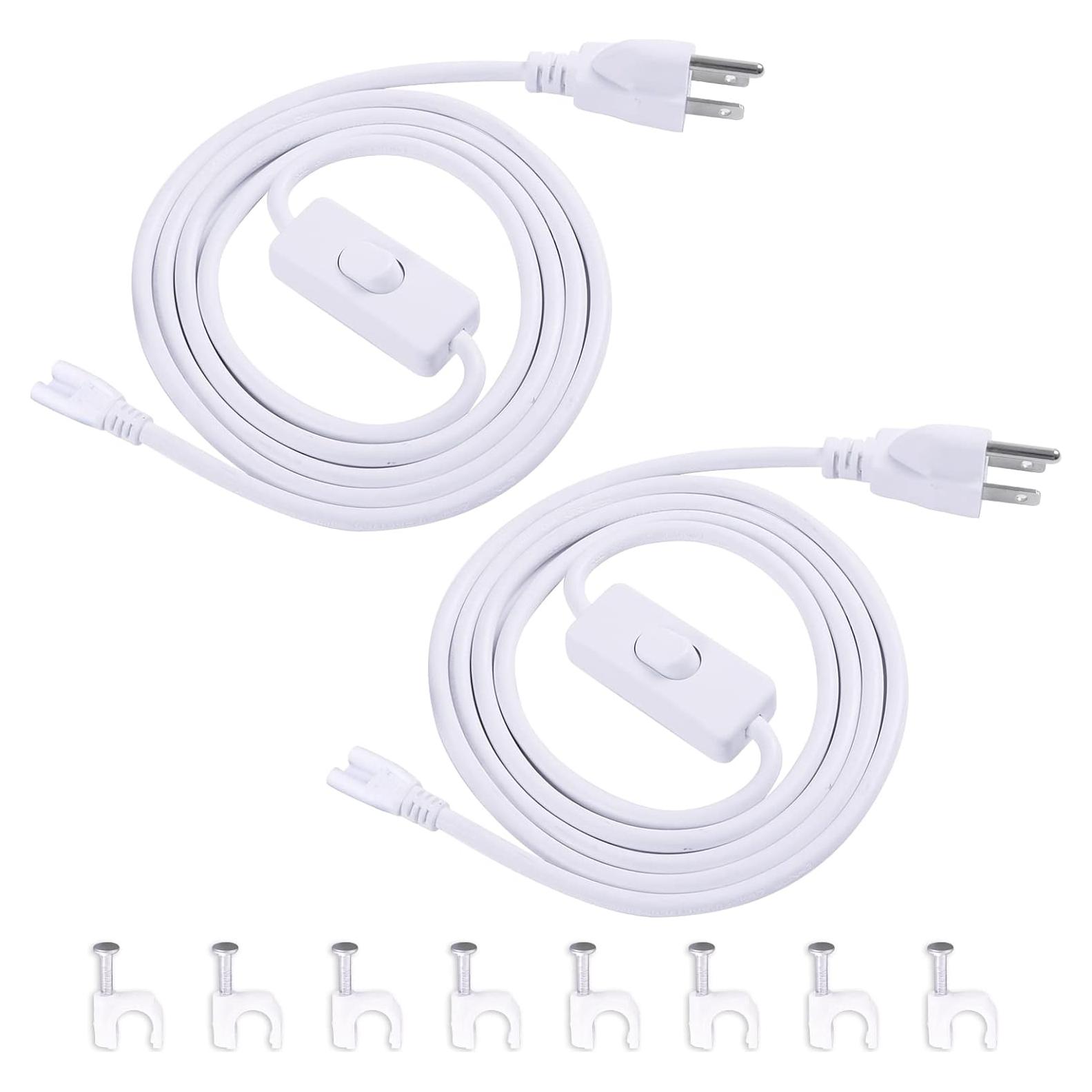 Cable de Alimentación LED T5 T8 TRLIFE 1.83 m con Interruptor - Paquete de 2