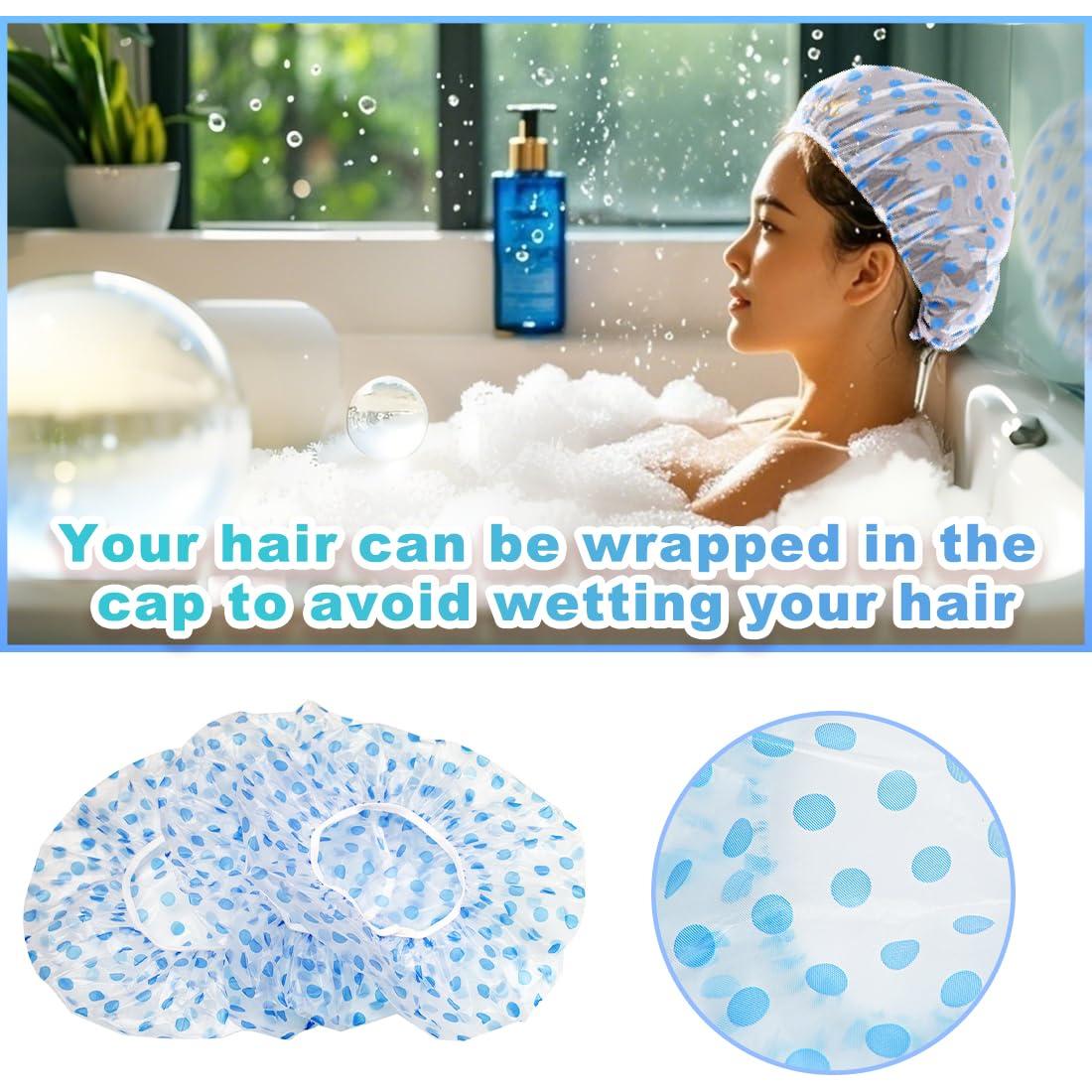 Paquete de 18 Gorras de Ducha Reutilizables FZWONVUC Azul