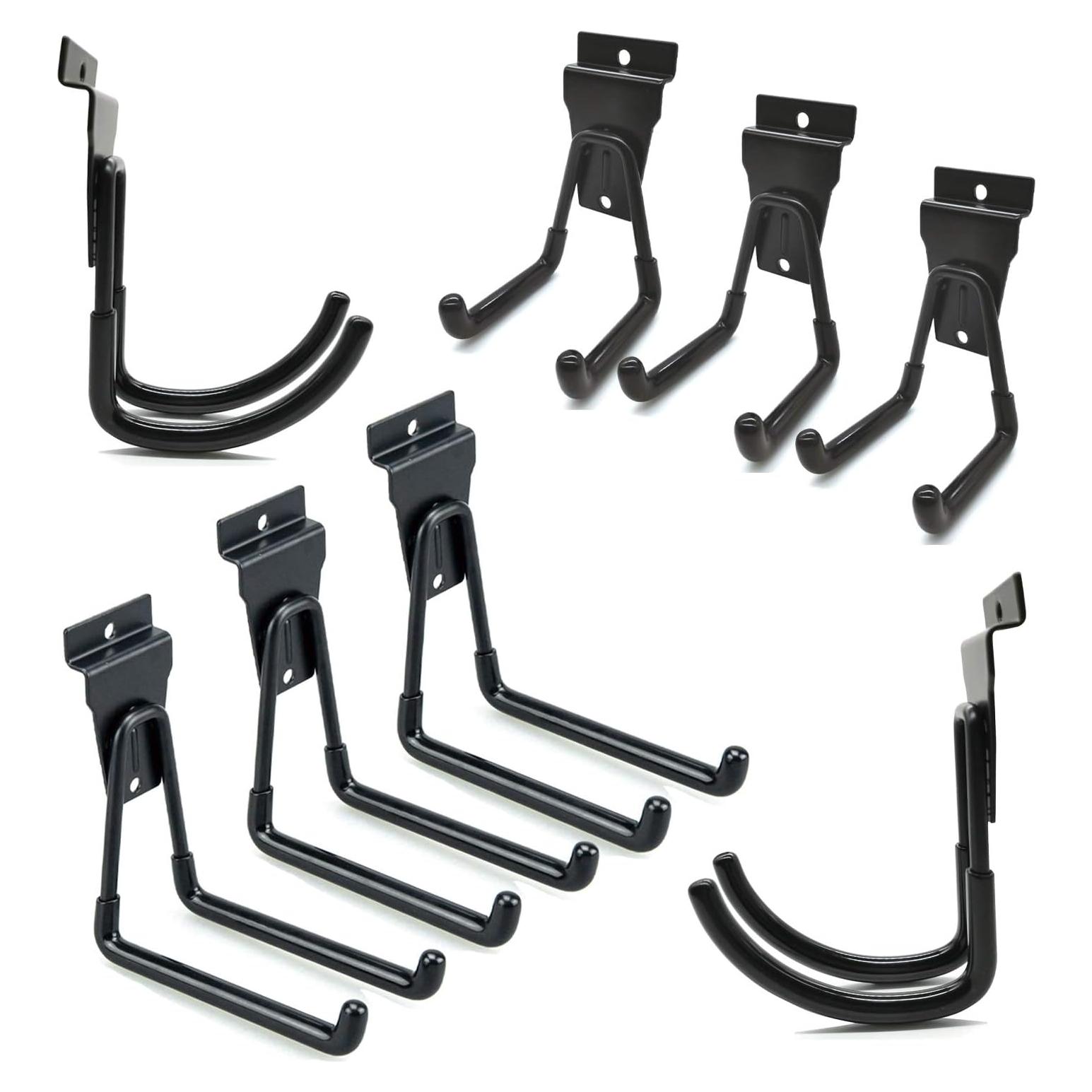 Ganchos para Slatwall ATOOLA - Paquete de 8, Negro, Alta Resistencia