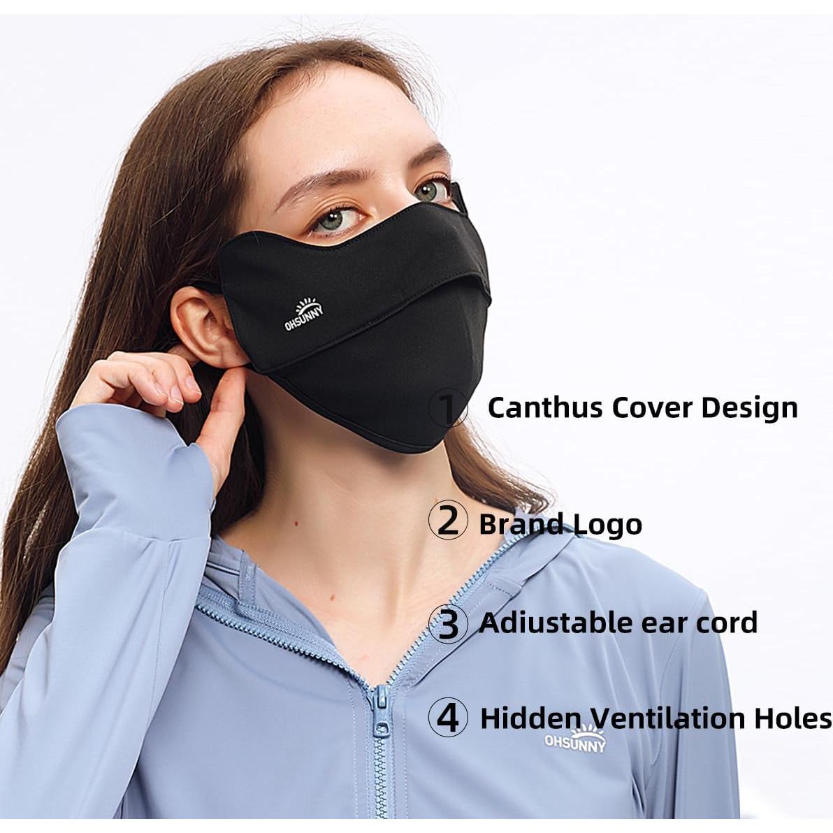 Cubierta Facial Solar UPF 50+ para Mujeres - Transpirable y Enfriamiento