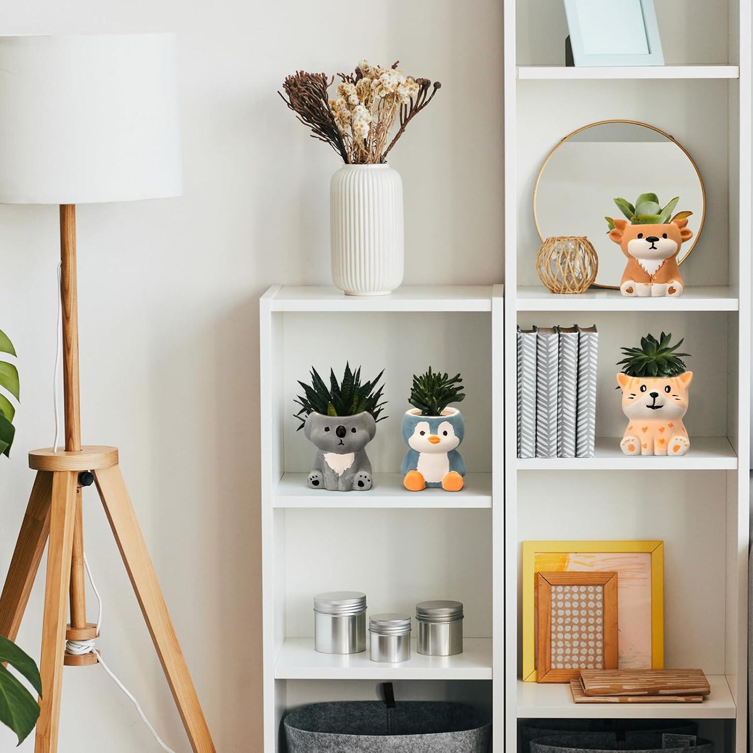 Hushee 12 Macetas Cerámicas Pintables para Suculentas DIY