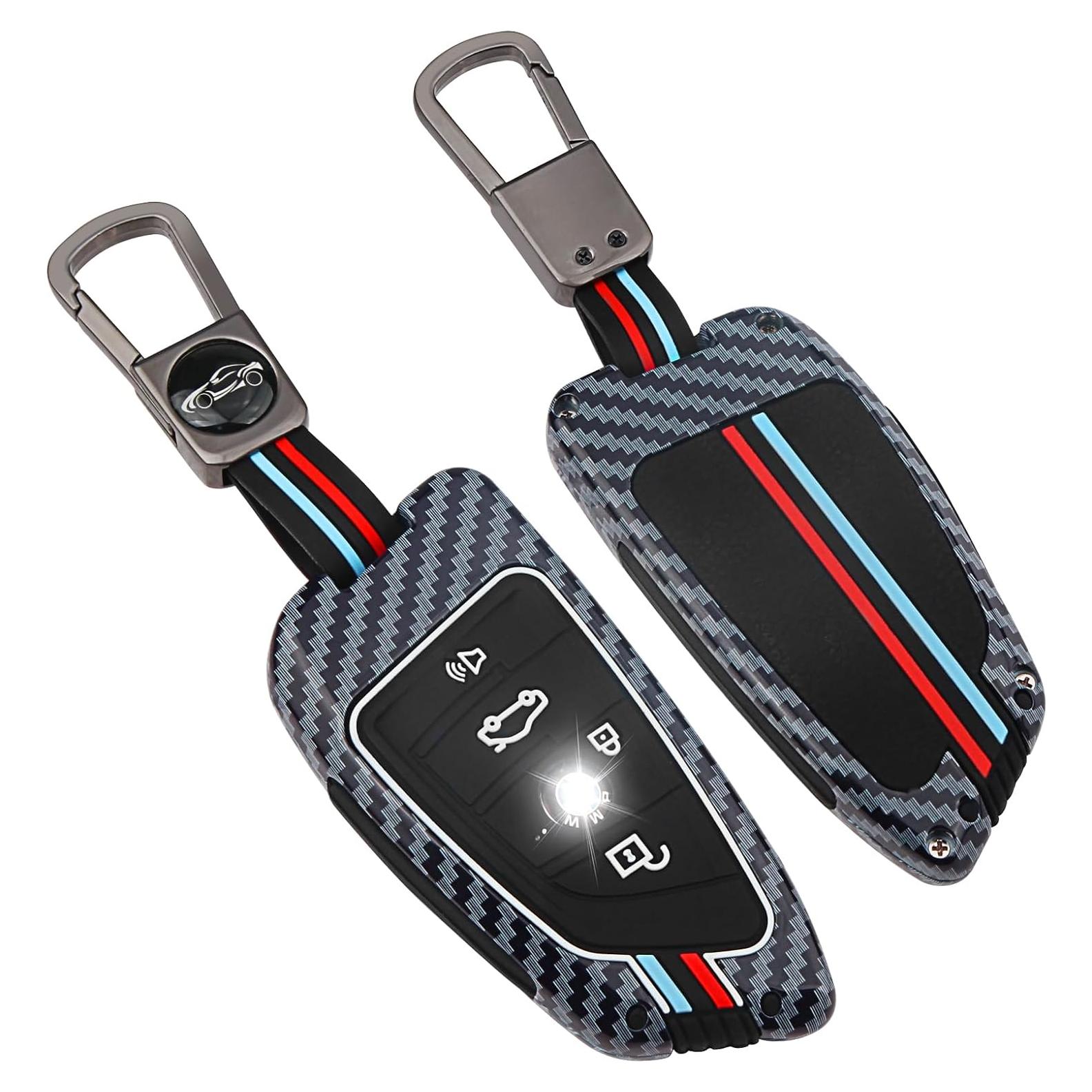 Funda de Llave de Metal Pesado QBUC para BMW - Fibra de Carbono