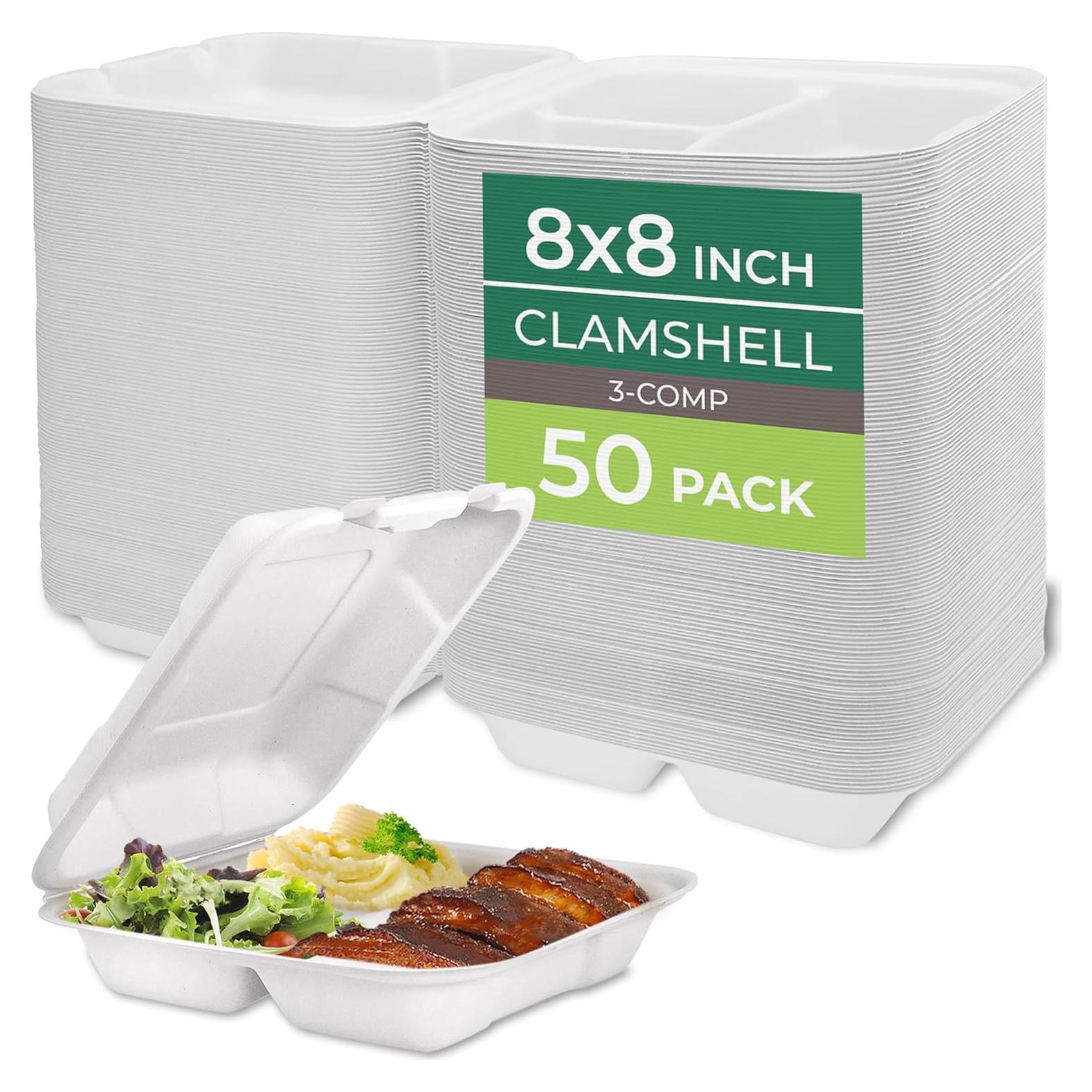 Contenedores Compostables Freshware 20x20 cm - Paquete de 50