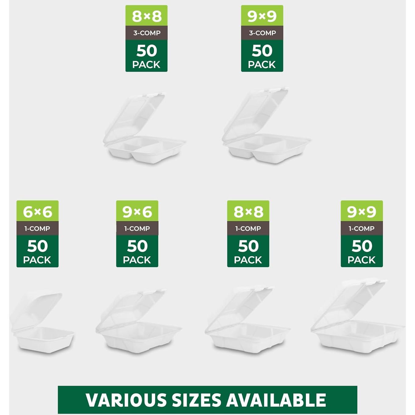 Contenedores Compostables Freshware 20x20 cm - Paquete de 50