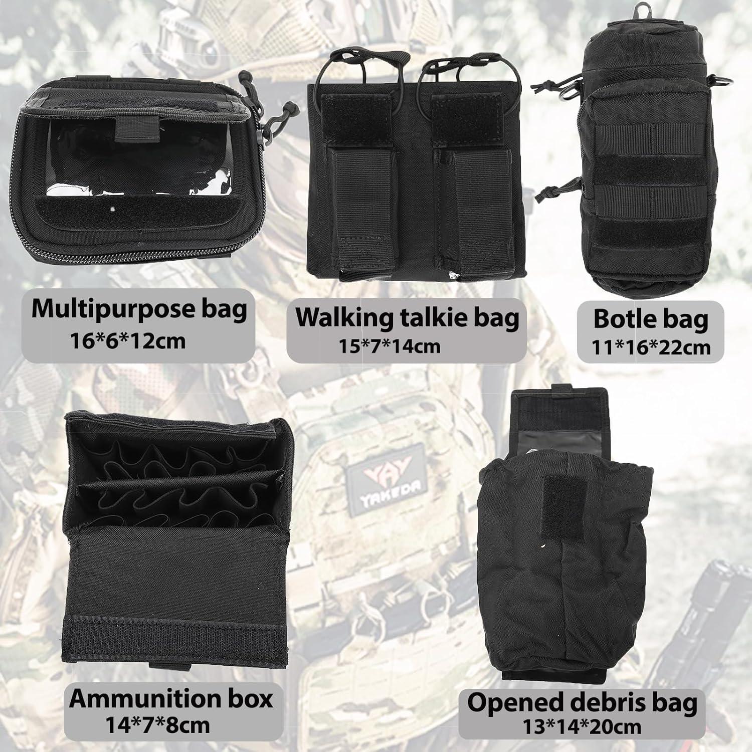 Cinturón Táctico YAKEDA 5 en 1 con Bolsas y Ajustable