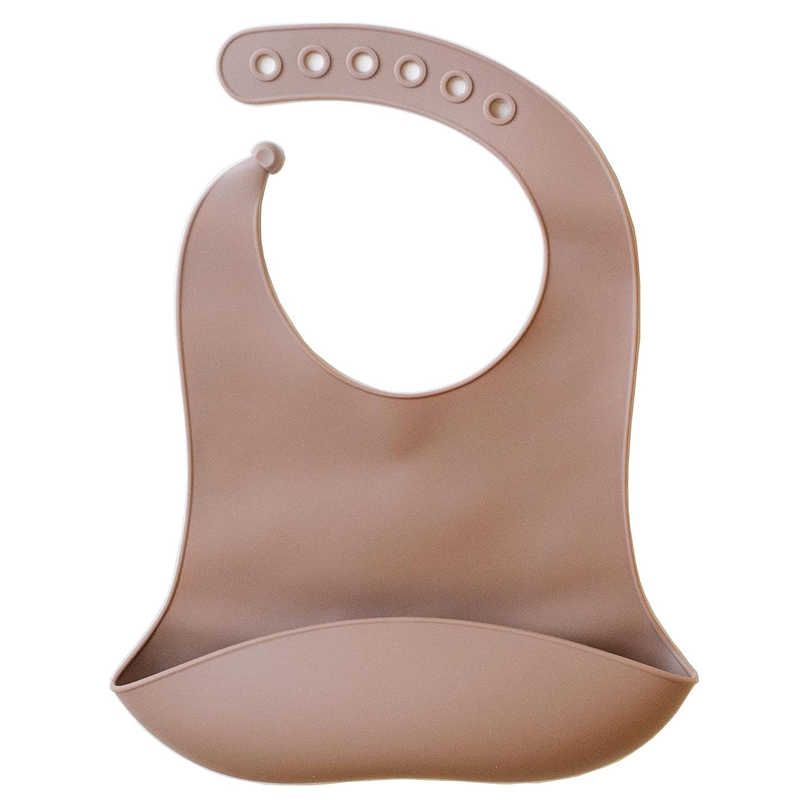 Babero de Silicona Ajustable para Bebés - Caramelo