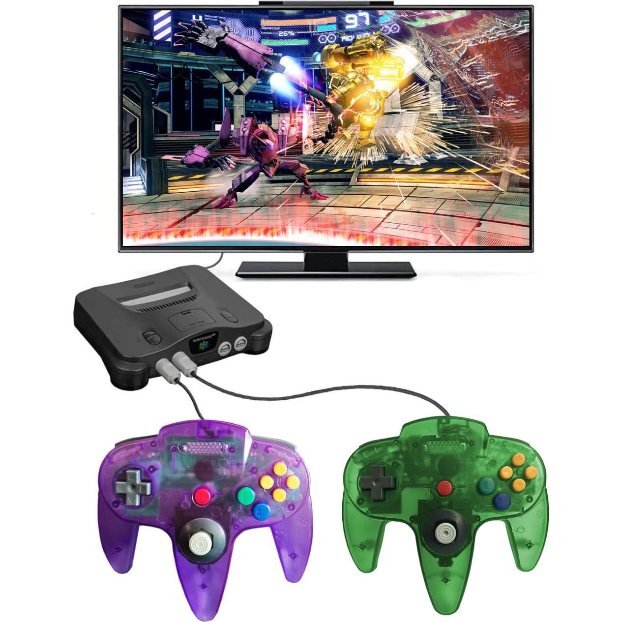 Controlador N64 ZeroStory Con Cable Verde y Púrpura 1.8m