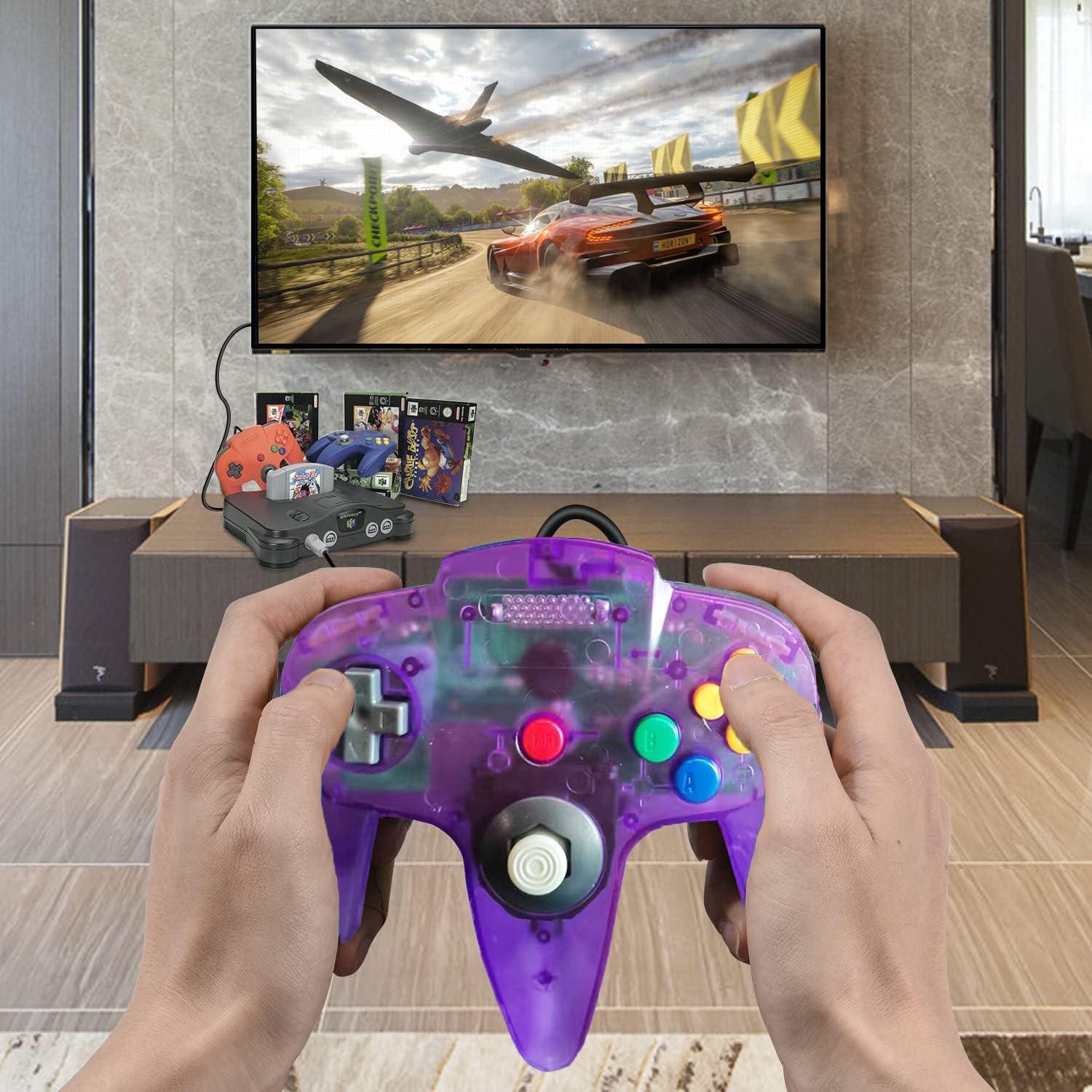 Controlador N64 ZeroStory Con Cable Verde y Púrpura 1.8m