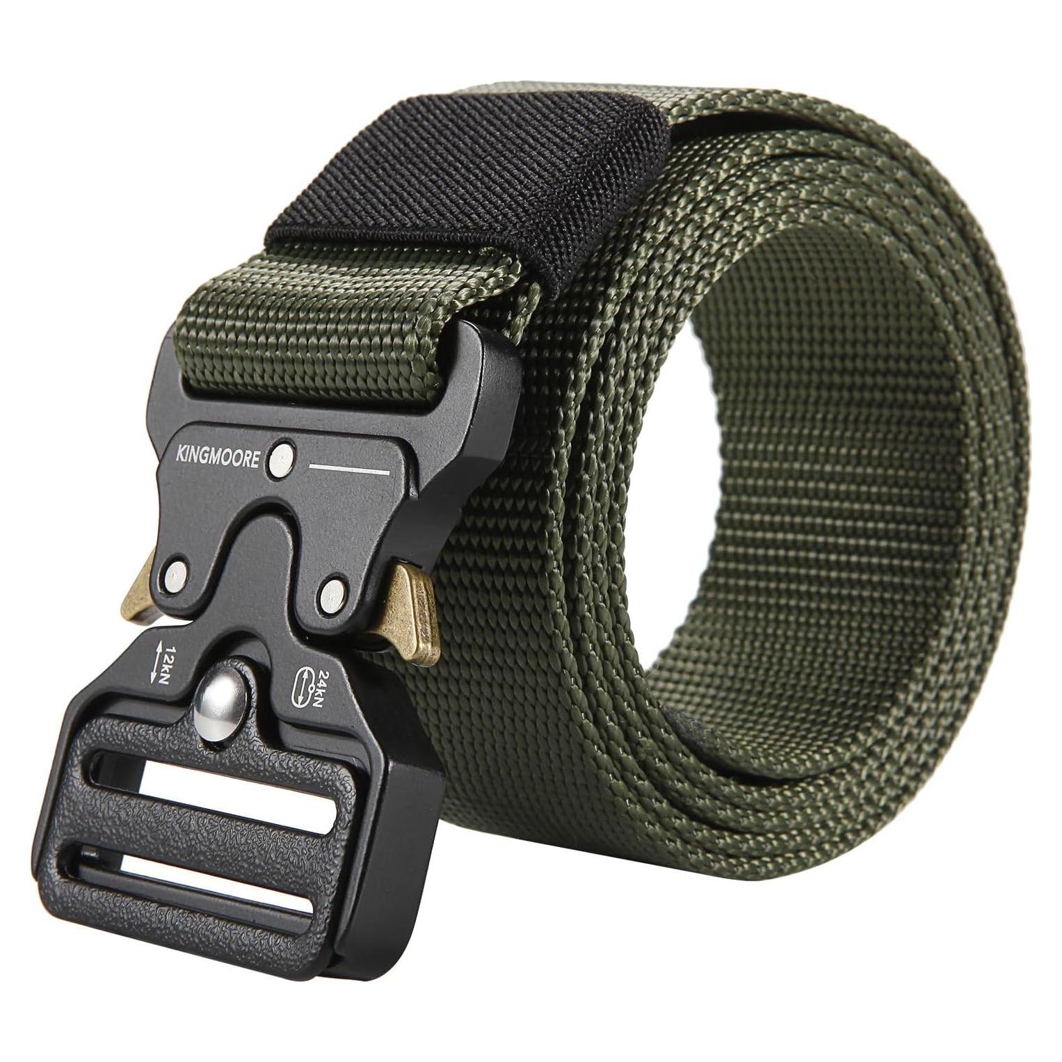 Cinturón Táctico KingMoore Ajustable Nylon Verde Militar