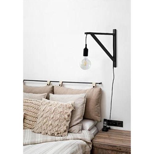 Soporte de Madera Montado en Pared FRIADE - Juego de 2, Negro