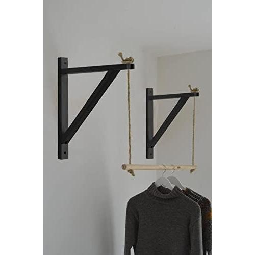 Soporte de Madera Montado en Pared FRIADE - Juego de 2, Negro