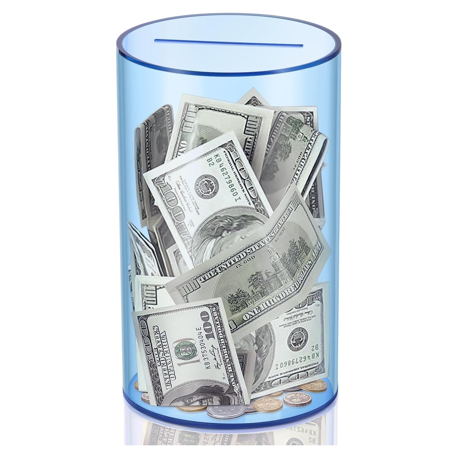 Alcancía Acrílica Azul Hizgo Mediana 20.32 cm Inabrible