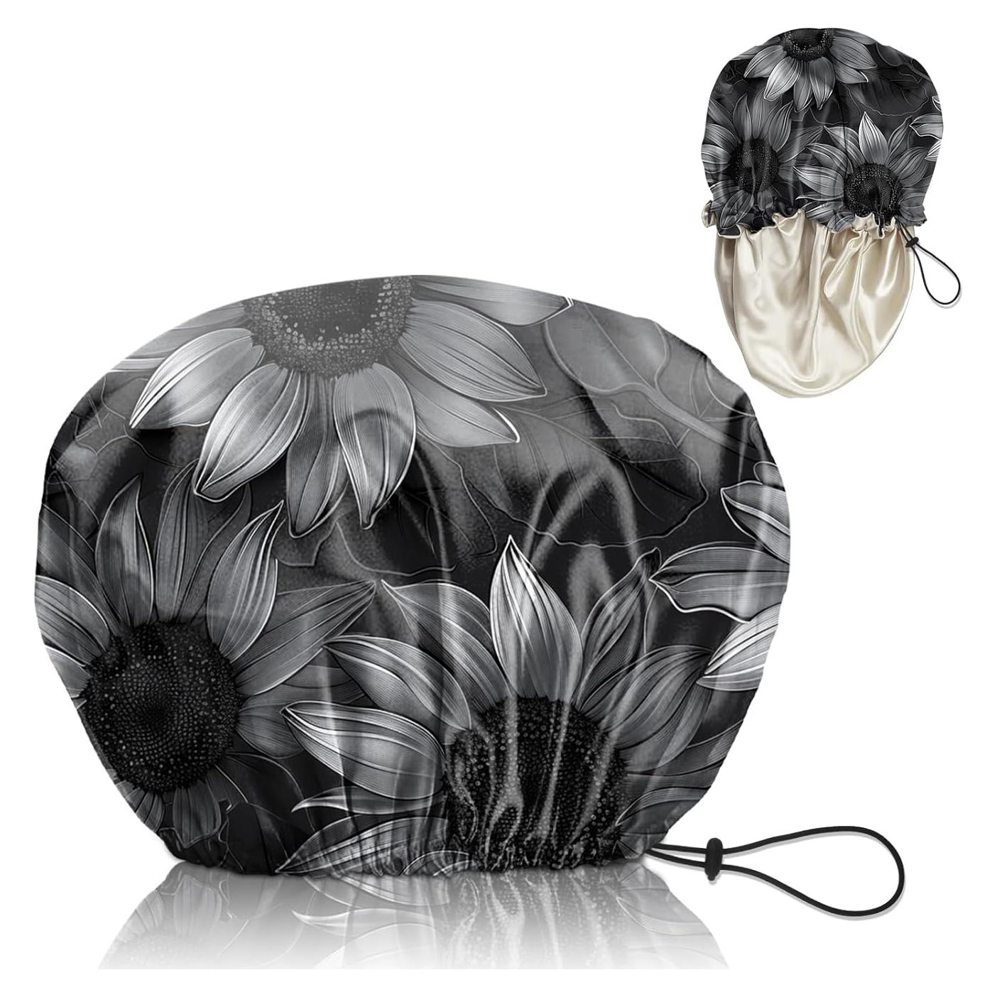 Gorro de Ducha de Satén Cabreche Ajustable Impermeable Negro