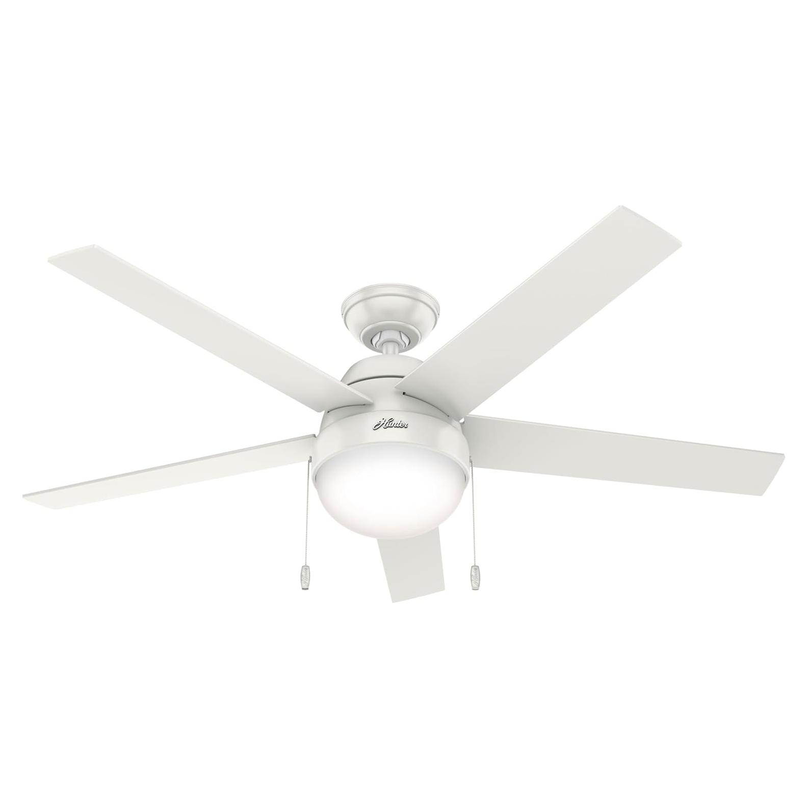 Ventilador de Techo Hunter Anslee 52" Blanco LED Control Remoto