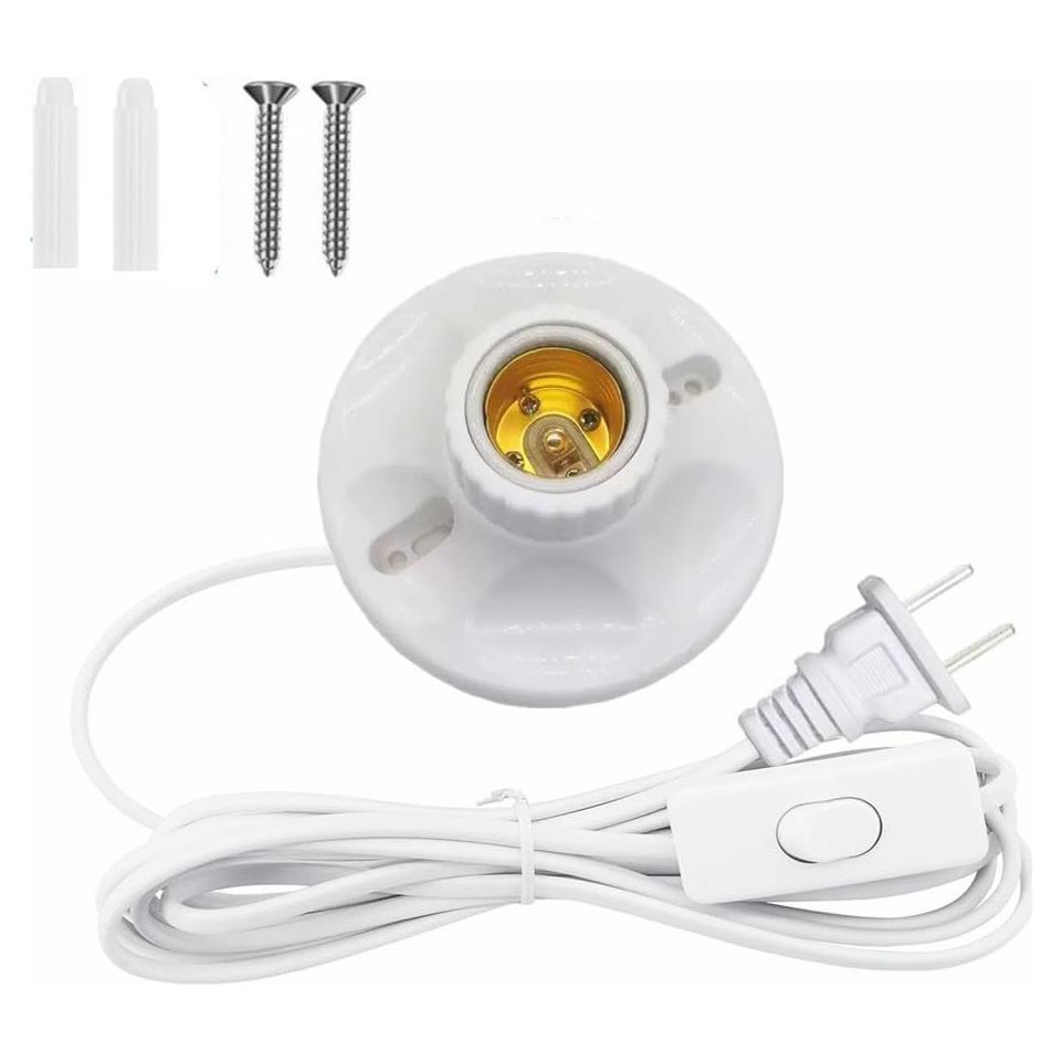 Portalámparas con cable 7.62 m E26/E27 DXMKOP con interruptor