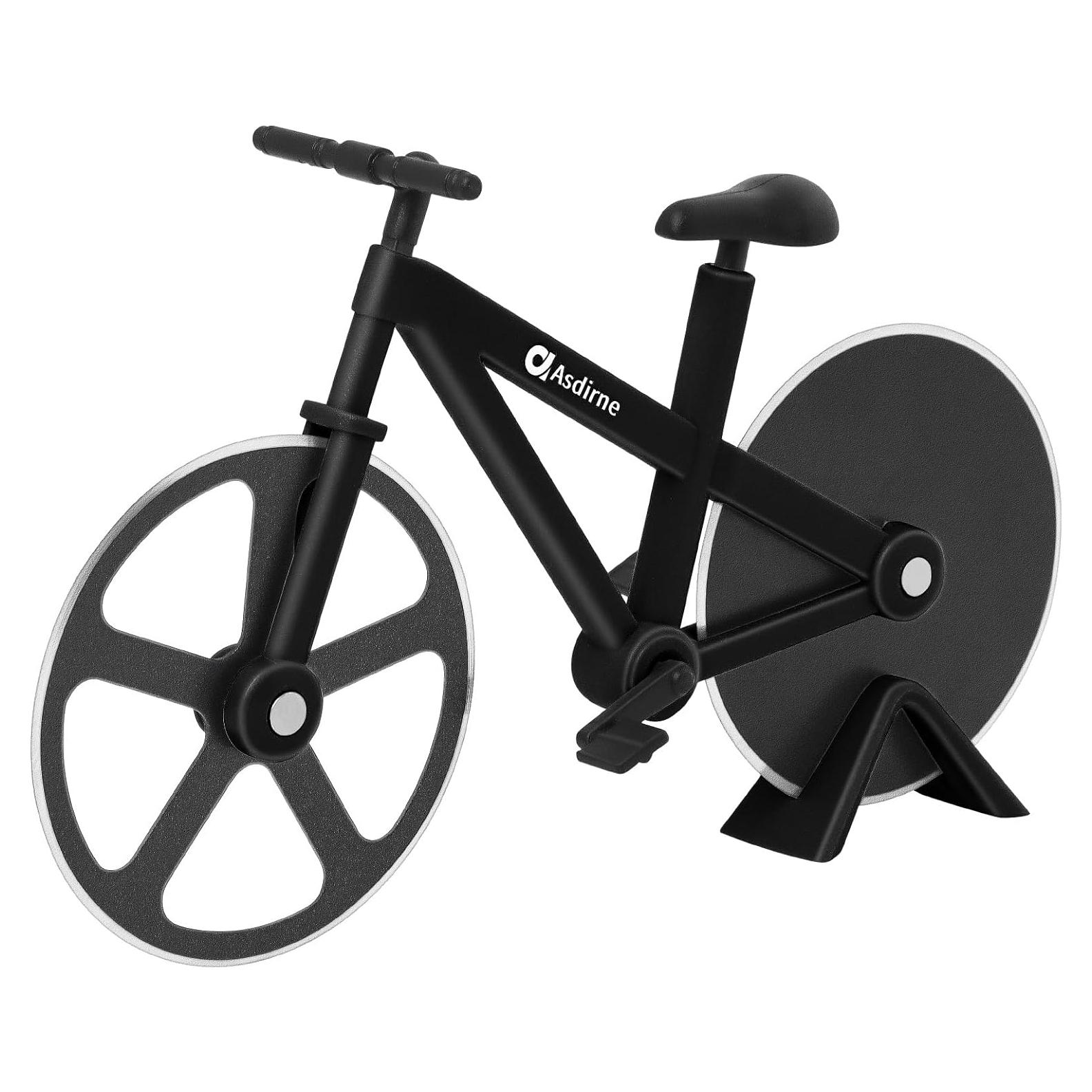 Cortador de Pizza Asdirne en Forma de Bicicleta 19 cm Negro