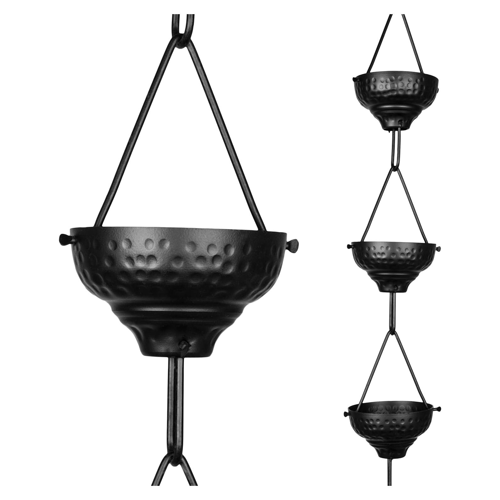 Cadena de Lluvia Monarch de Aluminio 2.6m con Tazas Martilladas