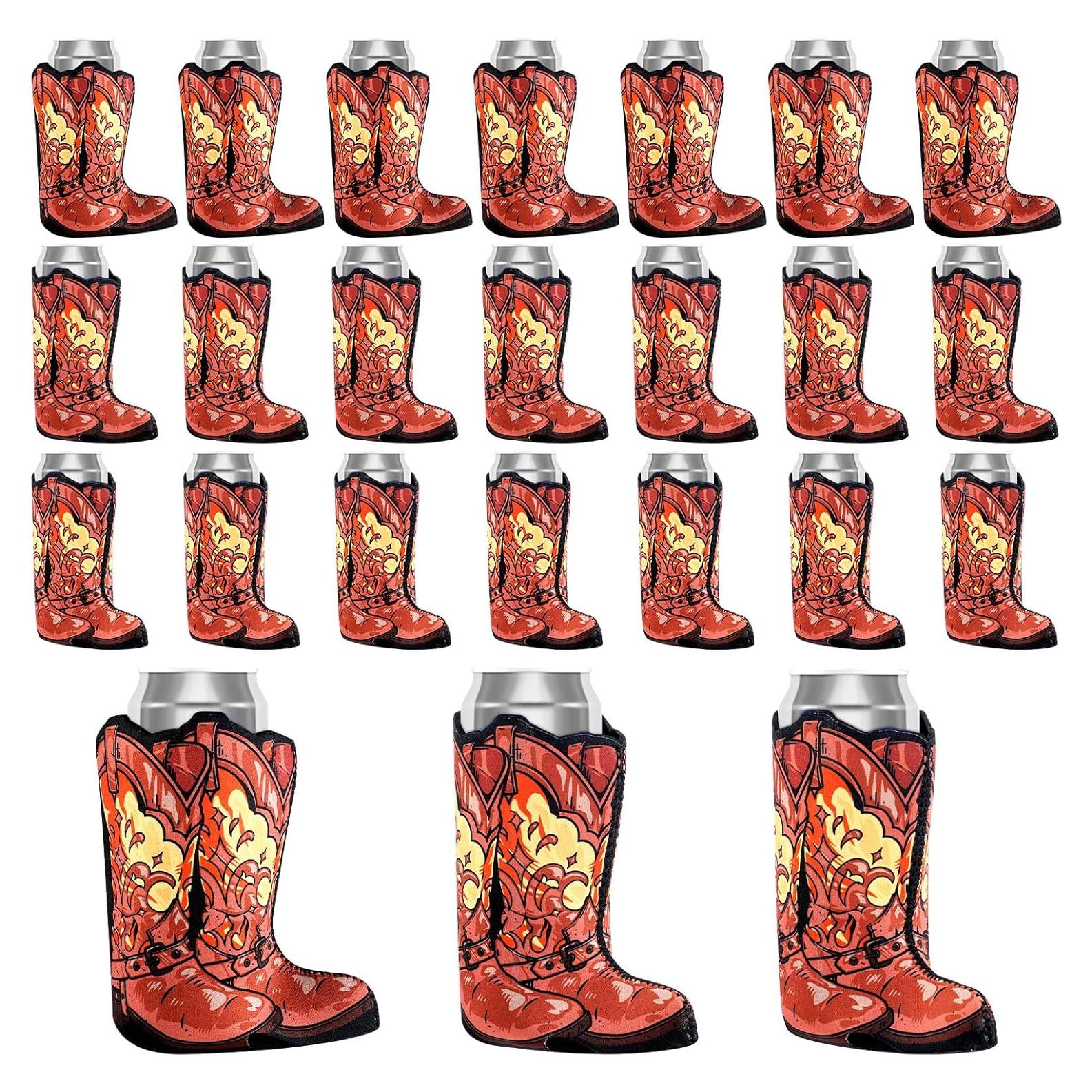 24 Enfriadores de Lata Vaquero SiliFine Neopreno 12oz Marrón