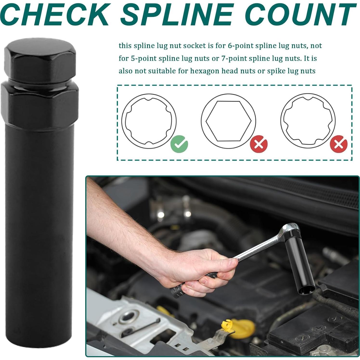 Llave de tuerca de 6 puntas grande vvag 21mm 22mm acero cromado