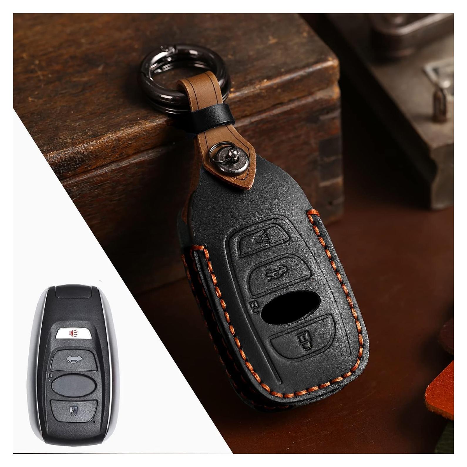 Funda de Llave Inteligente KEALAS para Subaru - Cuero Negro
