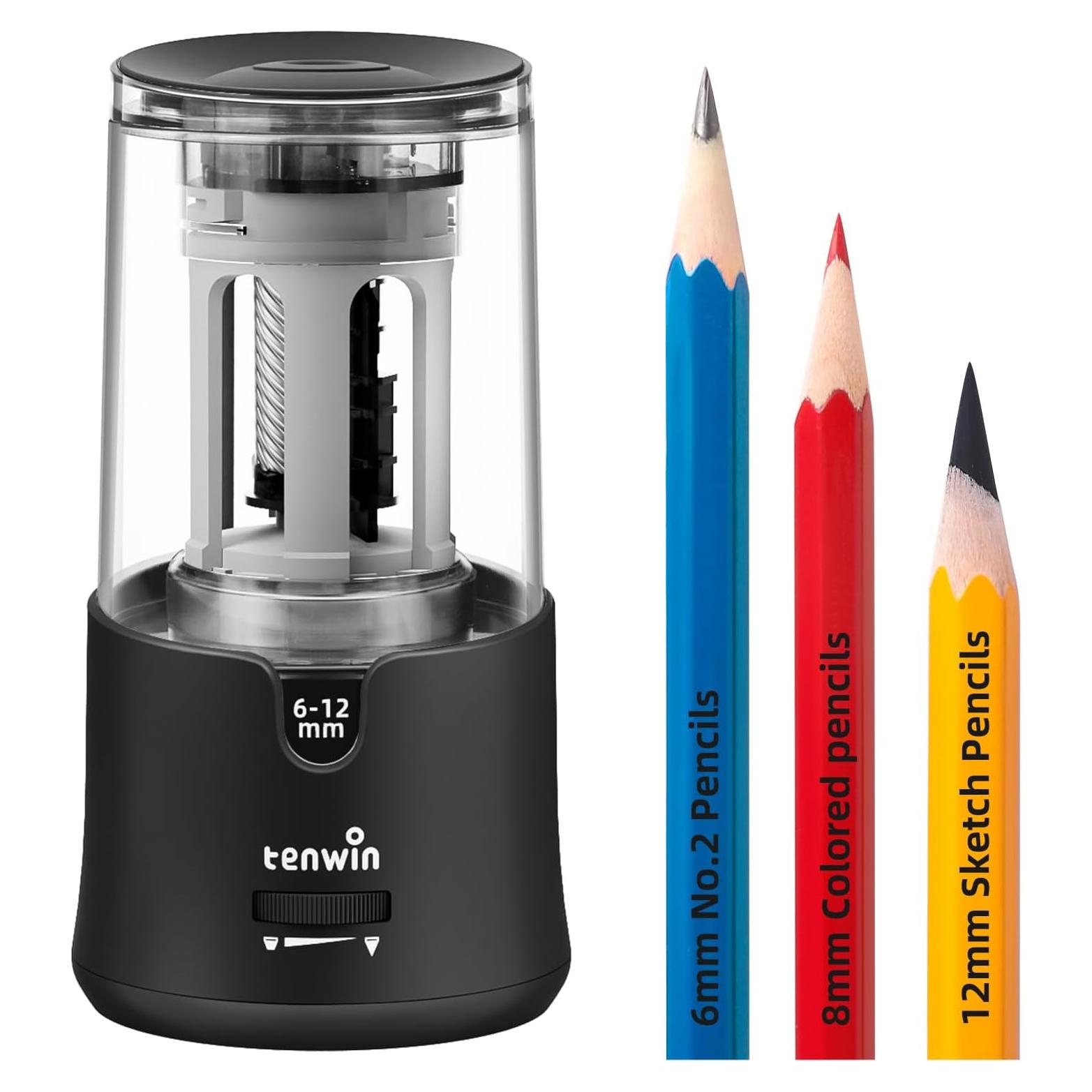Sacapuntas Eléctrico Tenwin TW8038-1 para Lápices 6-12mm