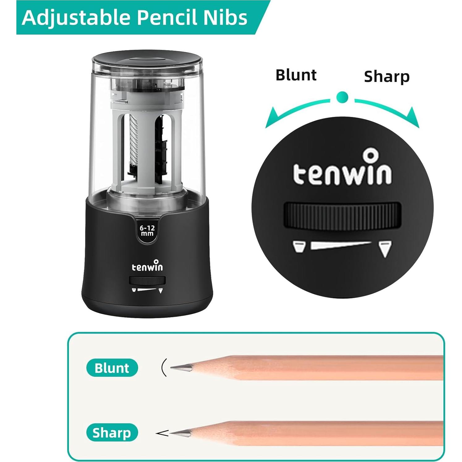 Sacapuntas Eléctrico Tenwin TW8038-1 para Lápices 6-12mm