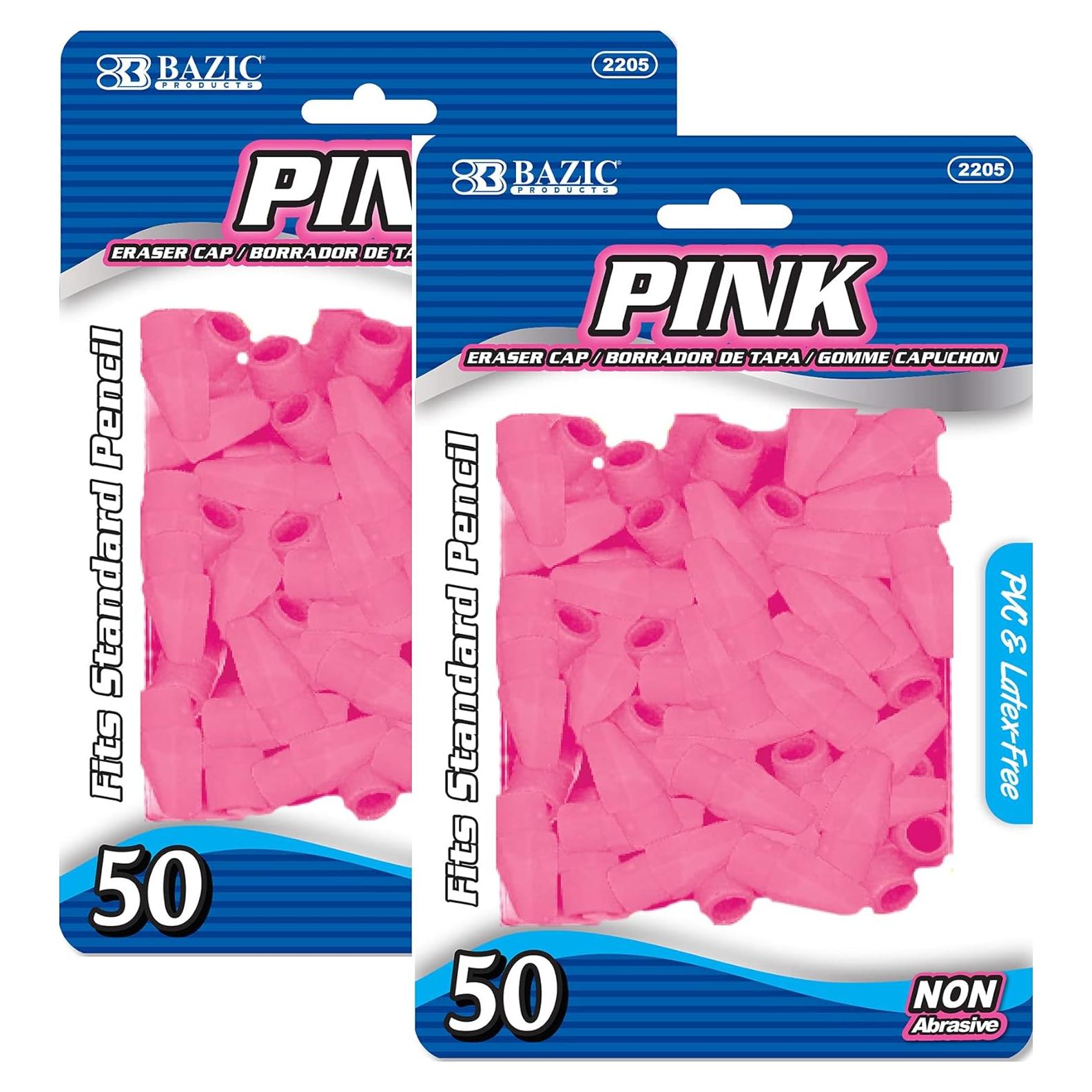 Borradores de Punta de Lápiz BAZIC 50 Unidades 2 Paquetes