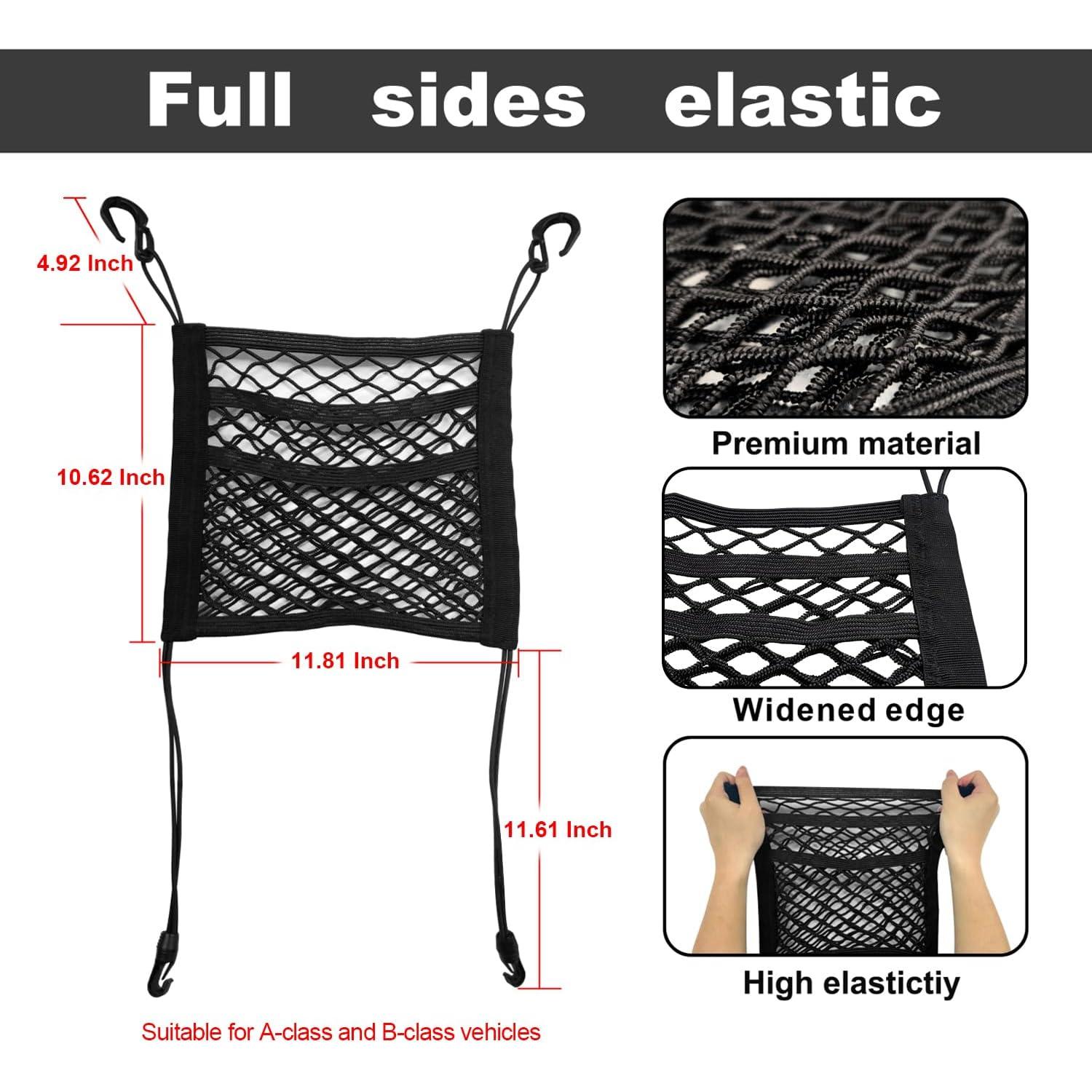 Organizador de Malla para Auto VEHIRIE 3 Capas Negro 30x27 cm