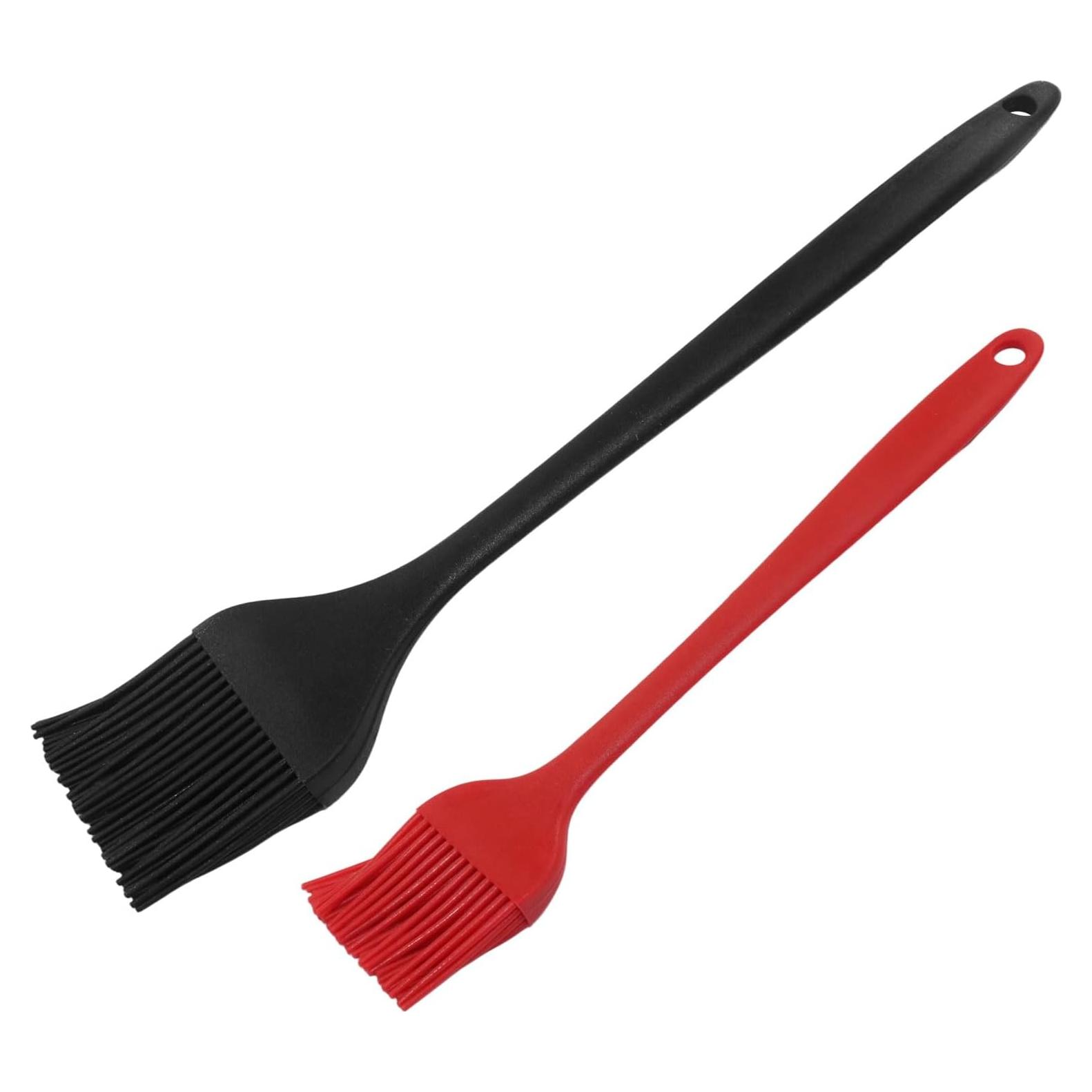 Brochas de Silicona Hitefu 2 Pcs para Cocina y BBQ - Negro y Rojo