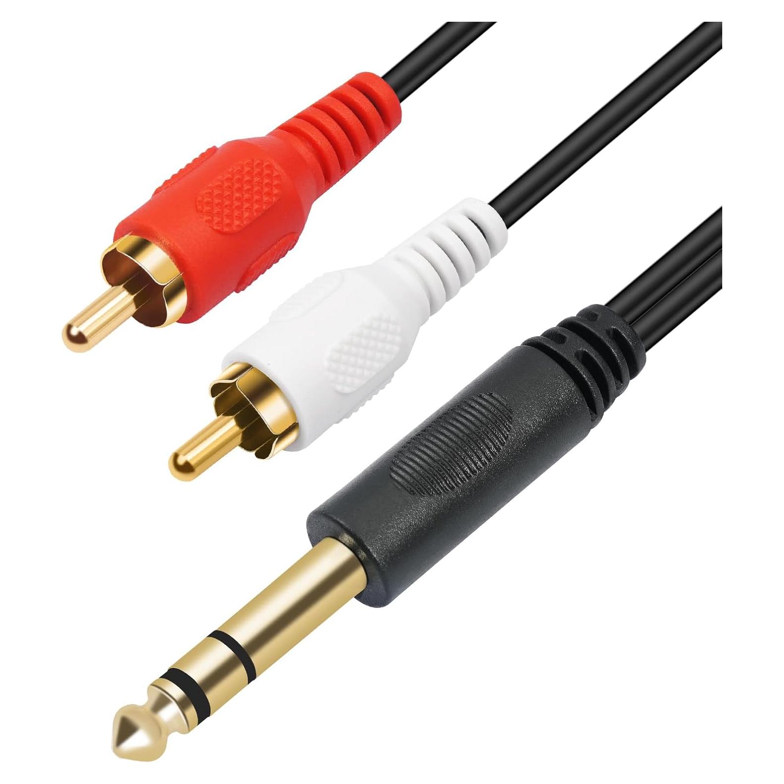 Cable Divisor de Audio SiYear 6.35mm a 2 RCA 1.5m