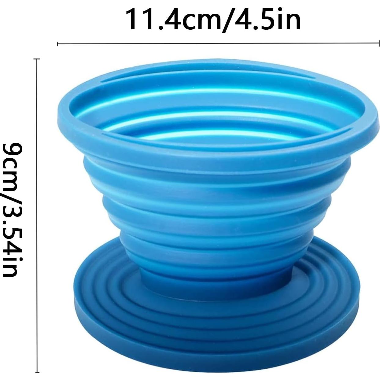 Goteador de Café Plegable Joyangy de Silicona Azul con 5 Filtros