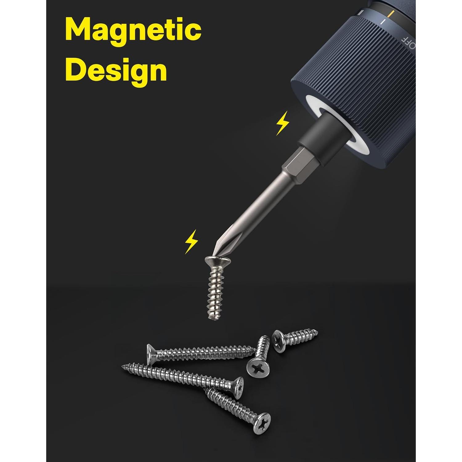 Destornillador Eléctrico HOTO 3.6V Inalámbrico con 12 Puntas