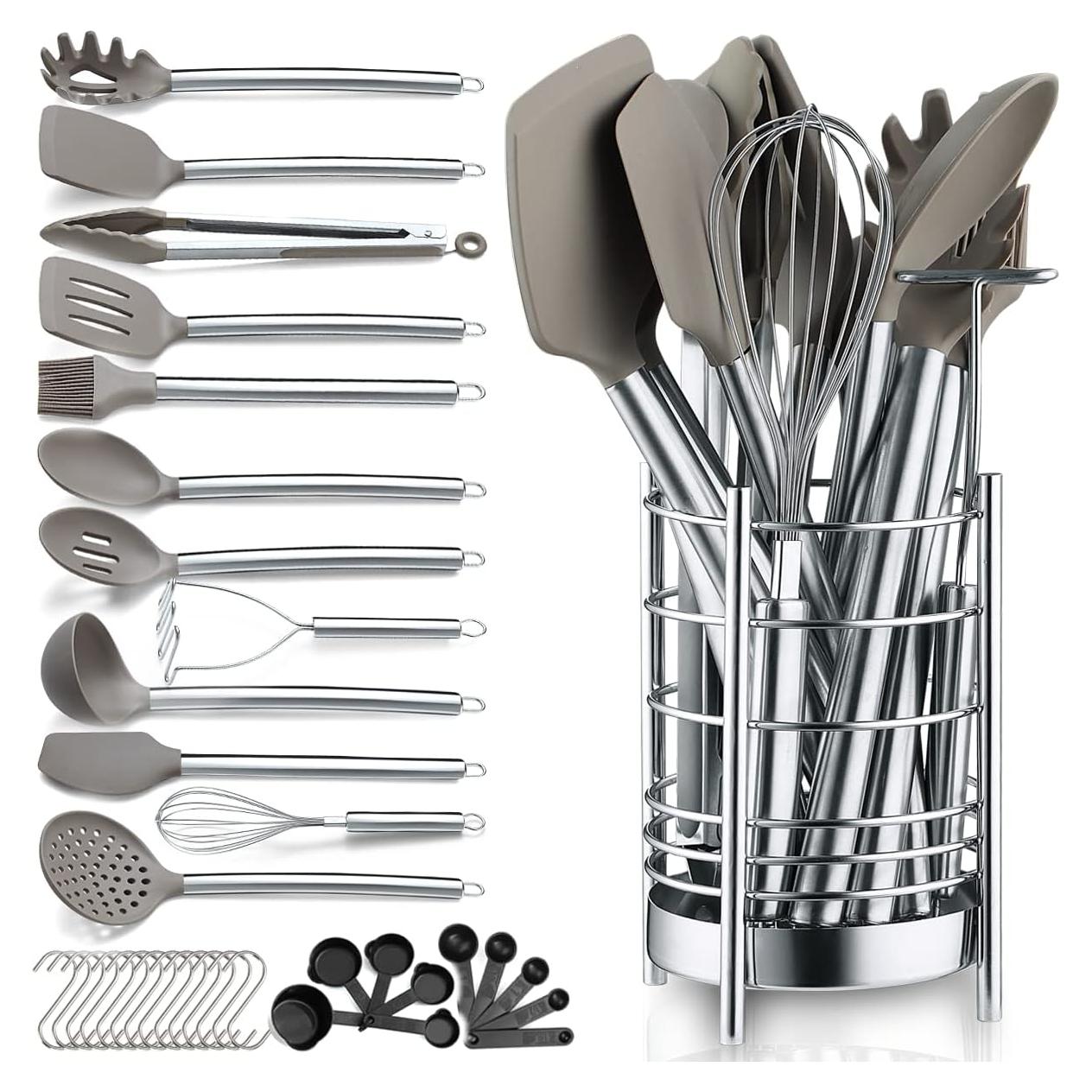 Set de Utensilios de Cocina Berglander 38 Piezas Silicona Acero Inoxidable