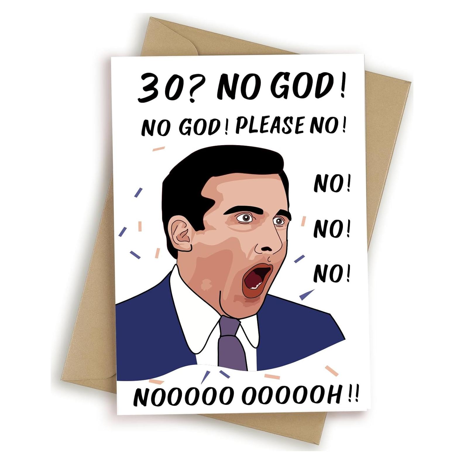 Tarjeta de Cumpleaños Divertida HEALSLA 30 Años con Sobre Kraft